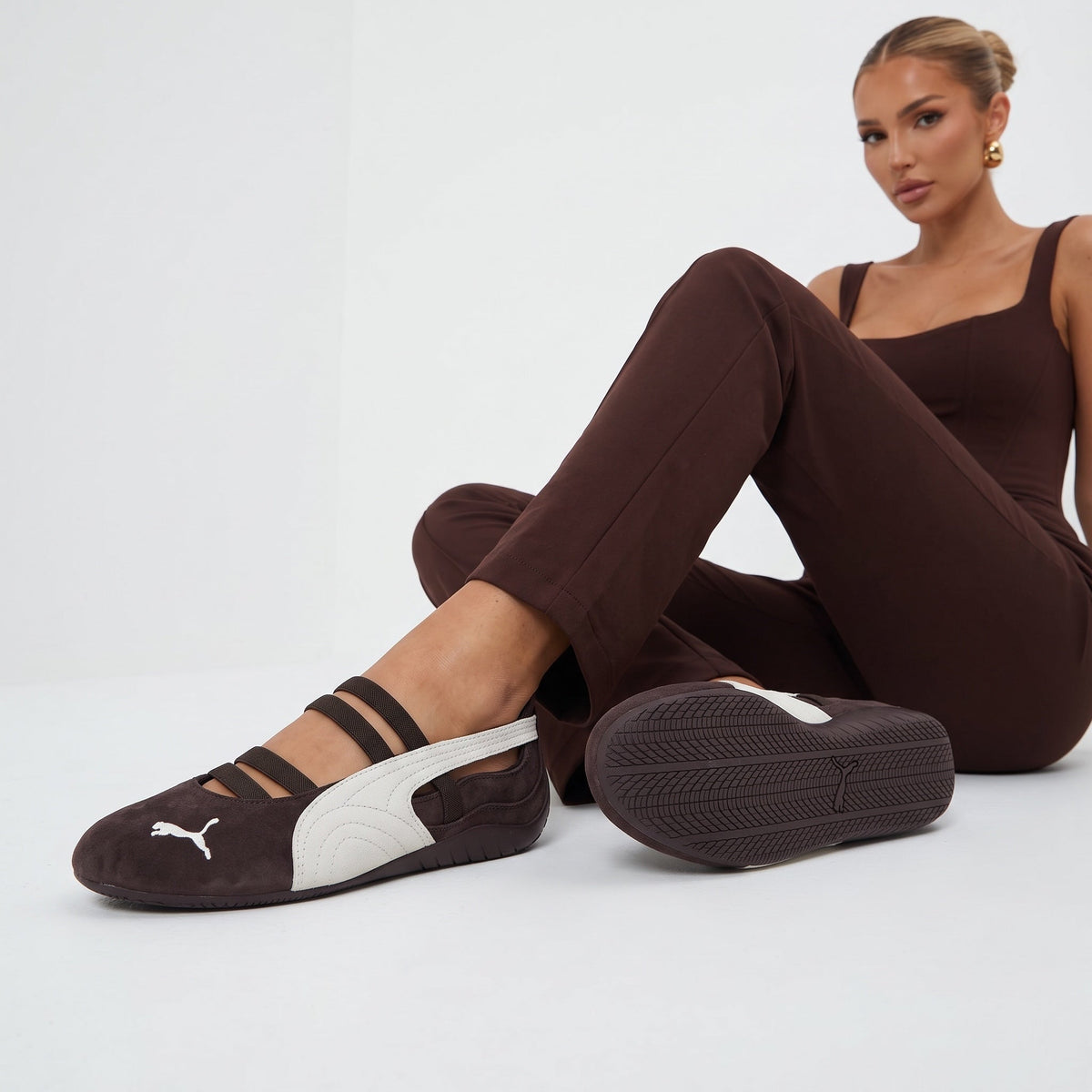 Puma Mary-Jane Ballet Trainer β Chocolate