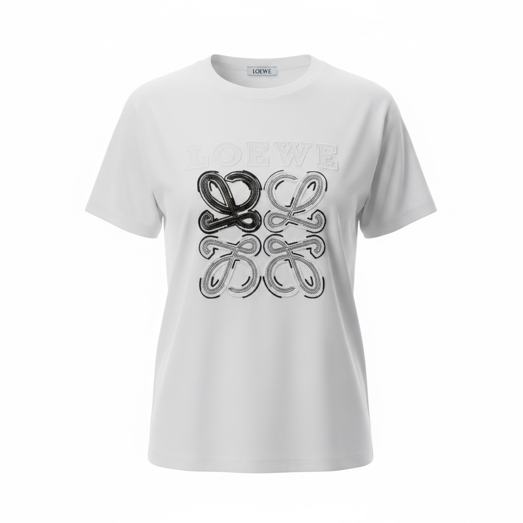 Loewe White Anagram T-Shirt π€β¨ Contrast Logo Edition