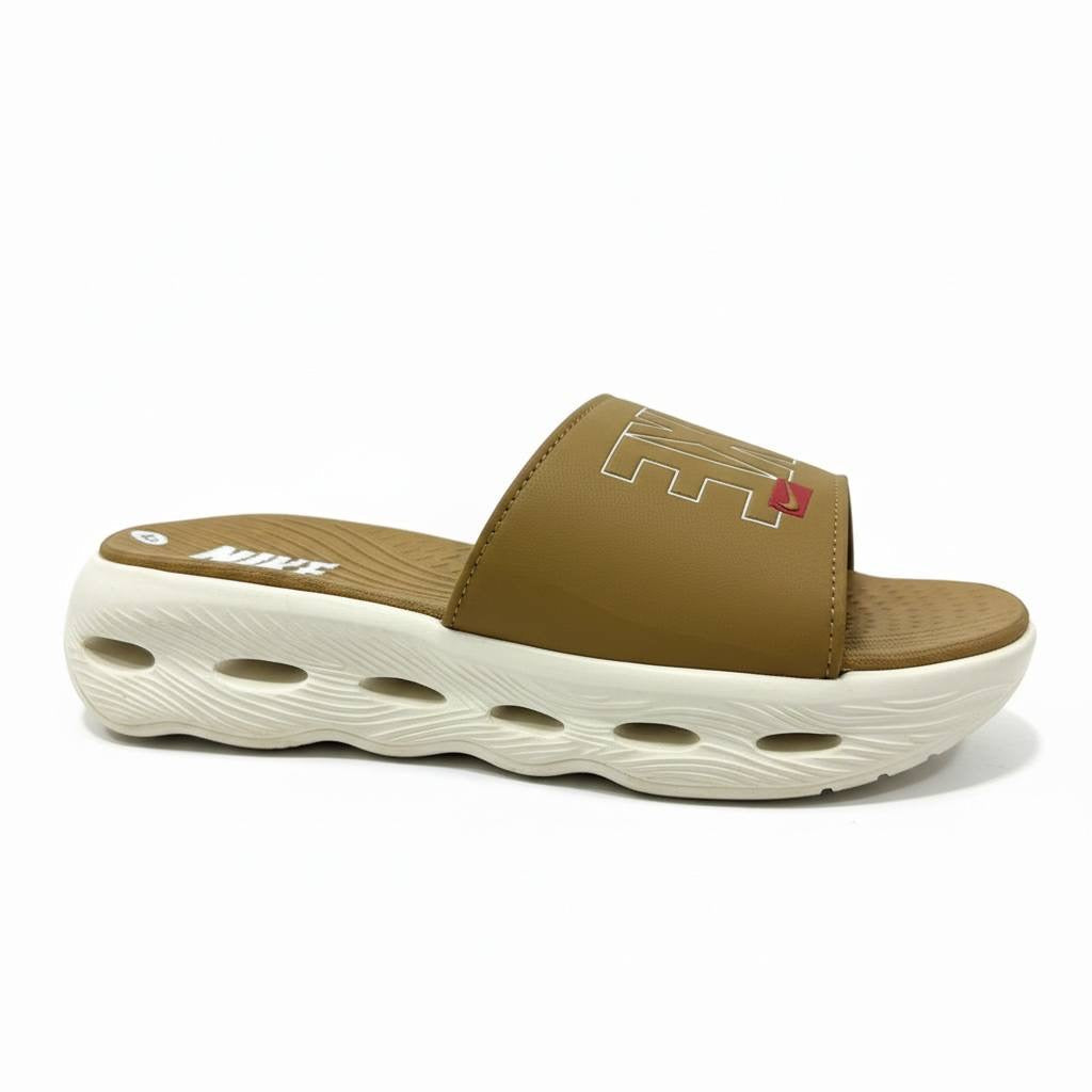 Nike Air Cushion Slides Tan & White π€π€ | Premium Comfort Summer Edition ππ₯