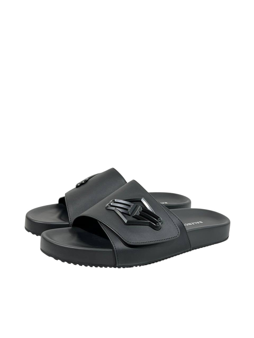 Balenciaga BB Logo Slide Sandals β All Black Edition π€π₯