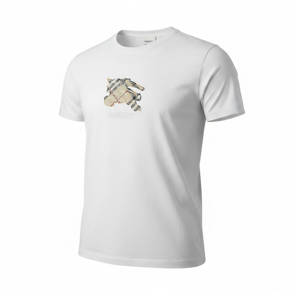 Burberry White Graphic T-Shirt π€β¨ Signature Icon Edition