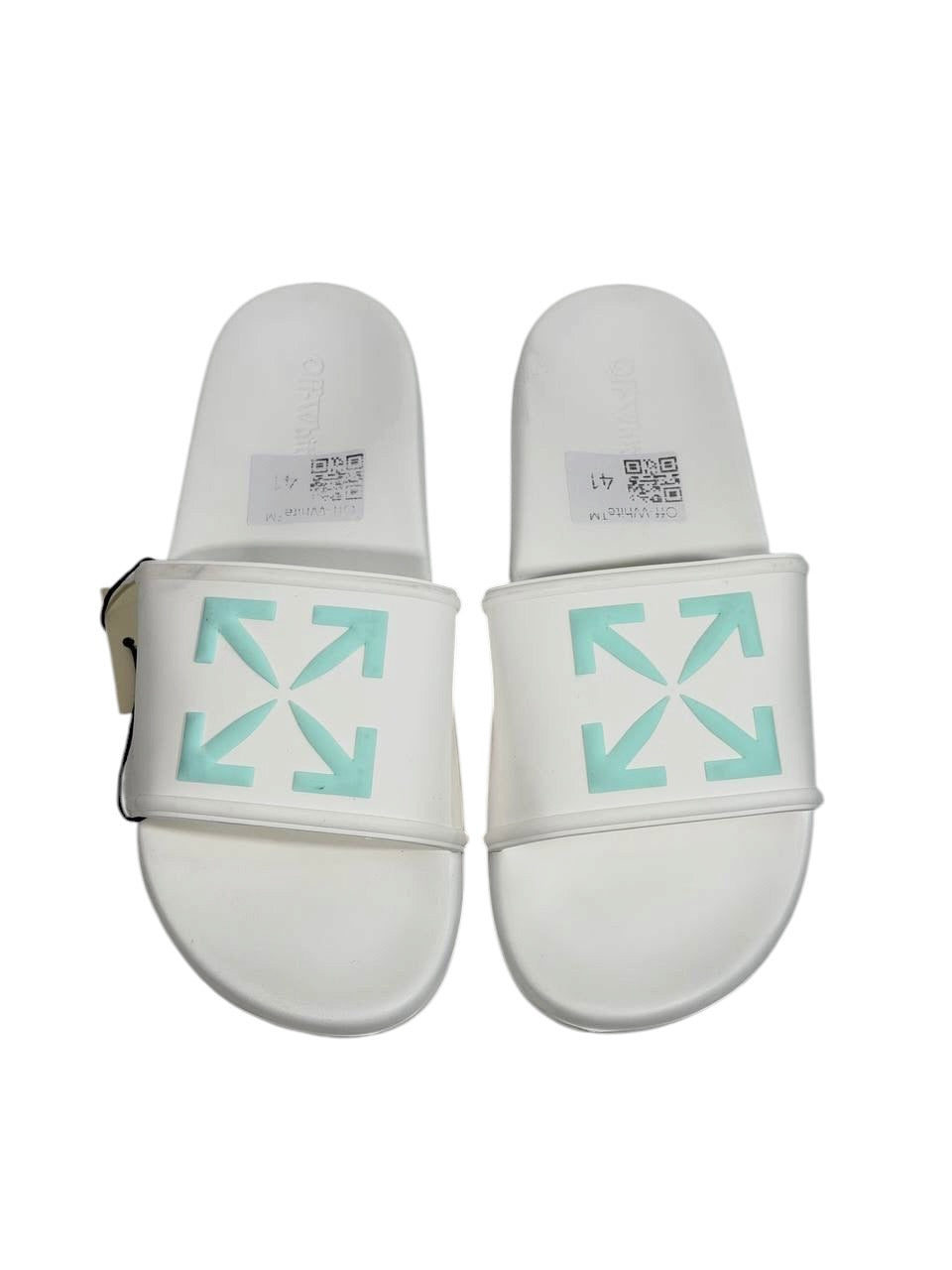 OFF-WHITE Slides – White Mint Arrow Edition 🤍💚