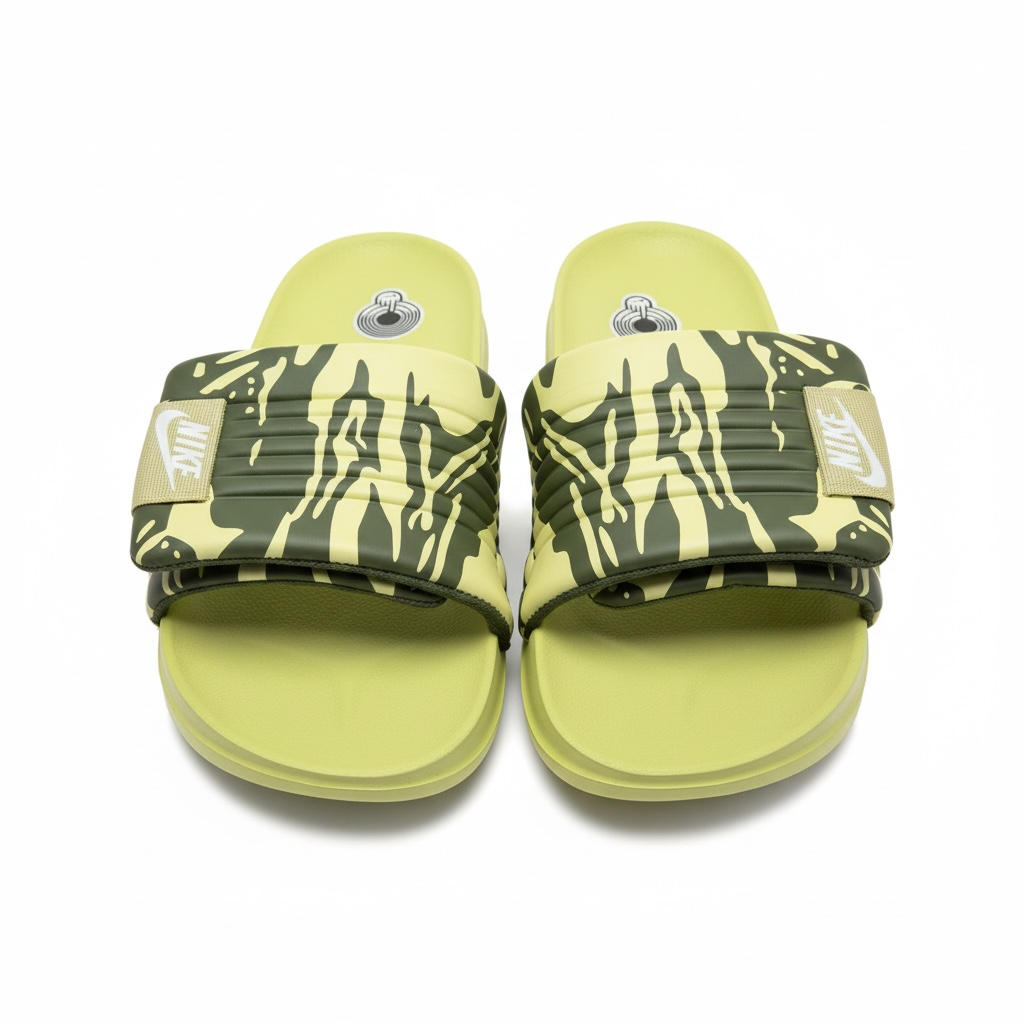 Nike Camo Slides β Lime Green Edition π’π₯