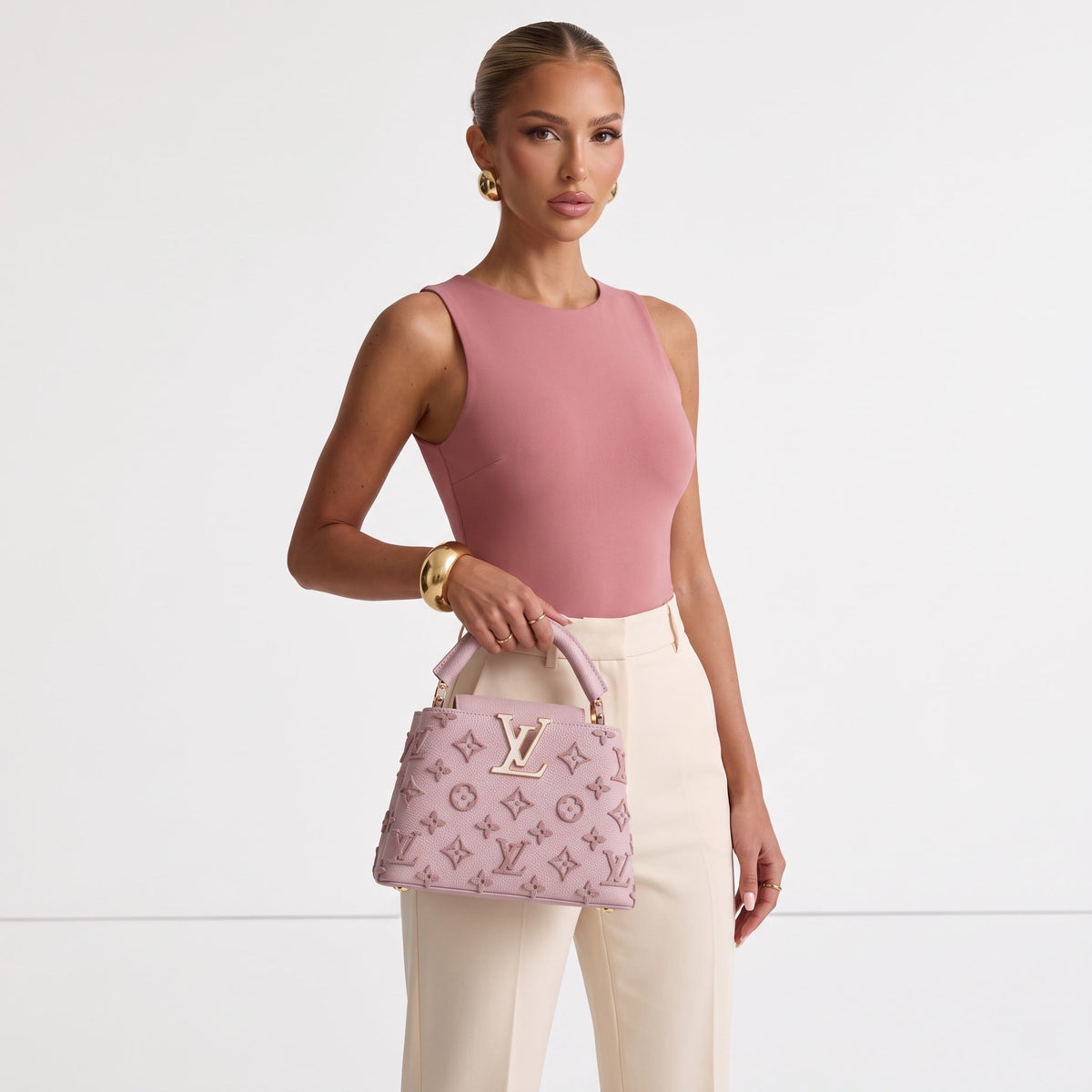 Louis Vuitton Capucines Monogram Tote — Pink