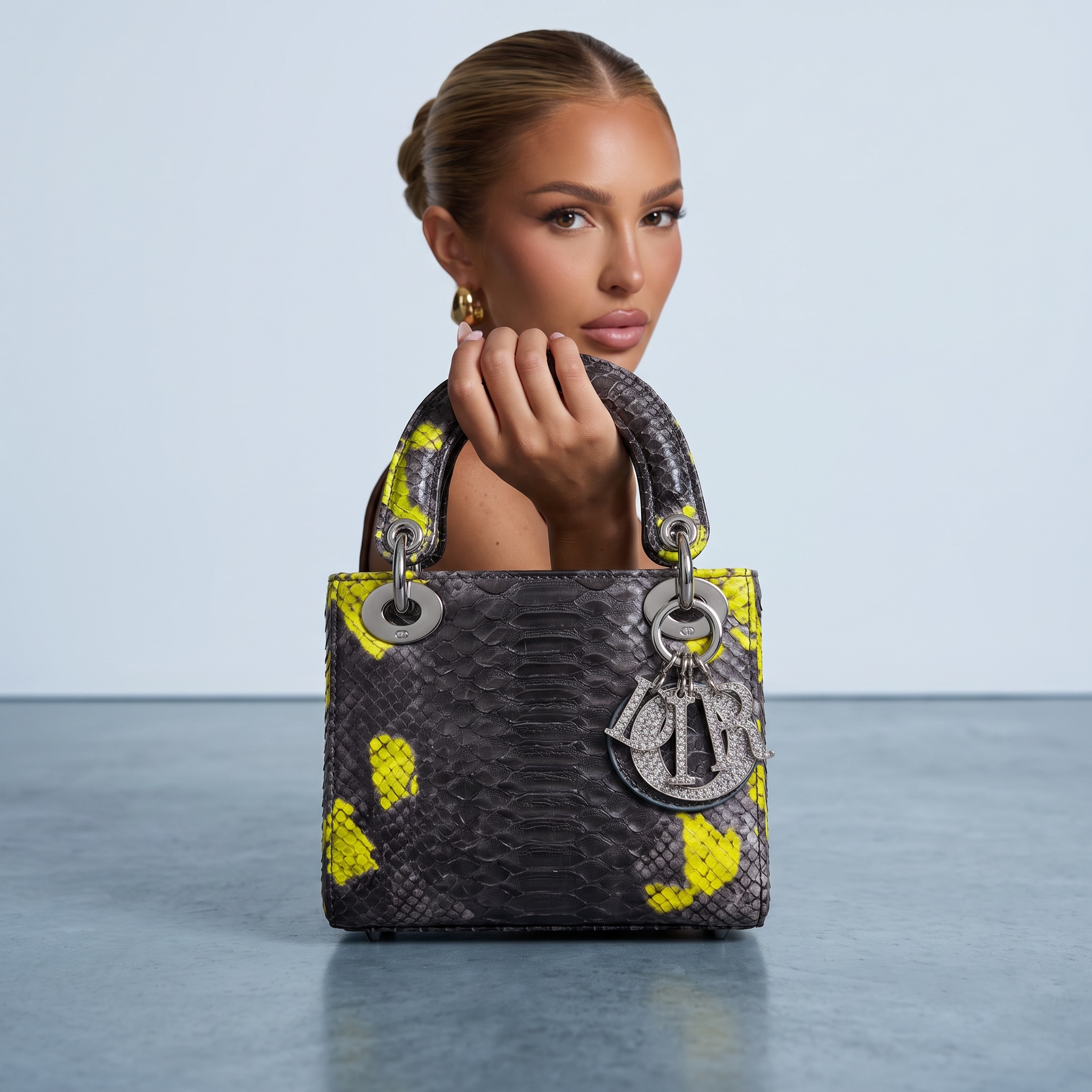 Dior Lady Top-Handle β Grey Yellow Python πβ¨
