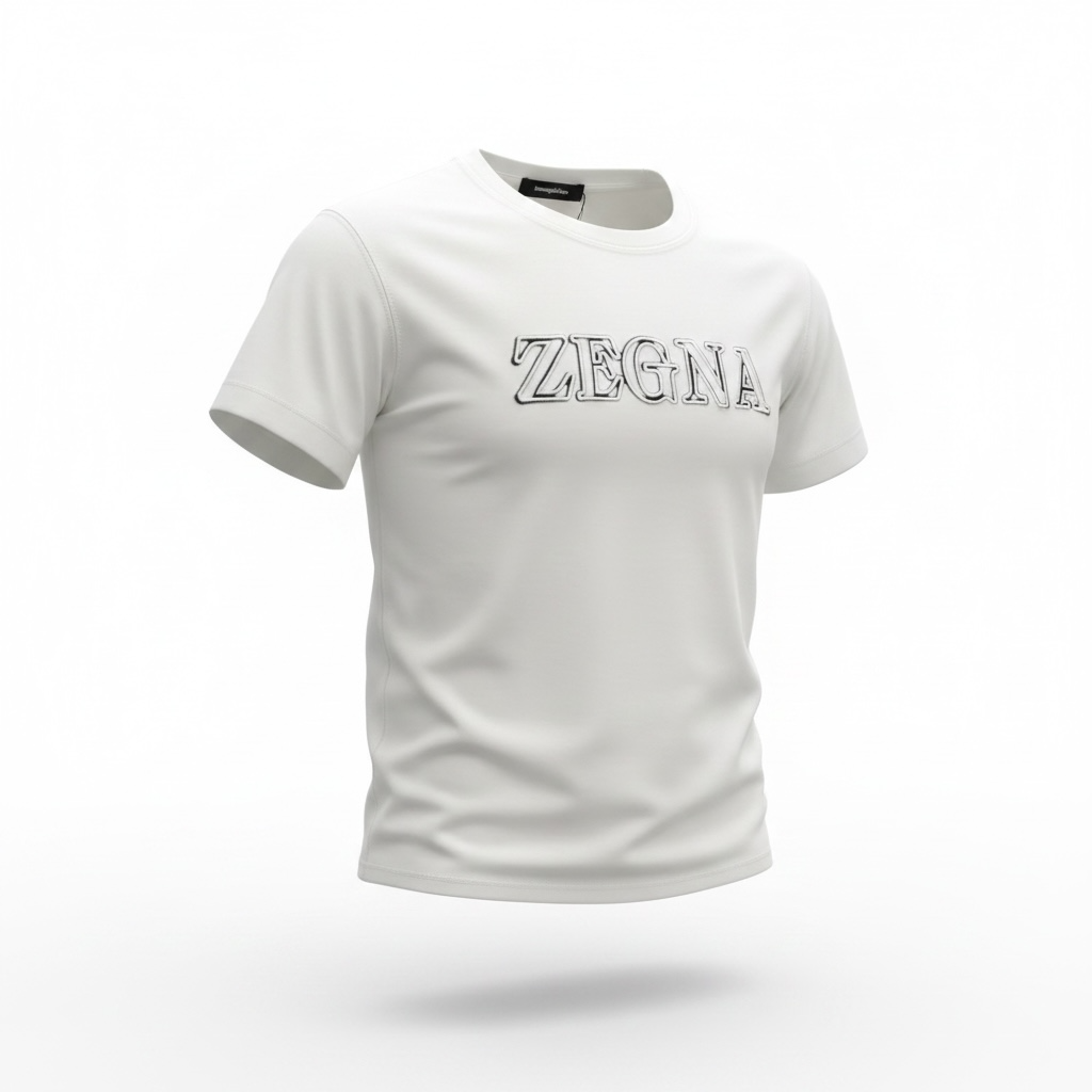 ZEGNA White Embossed Logo T-Shirt π€β¨ Clean Luxury Edition