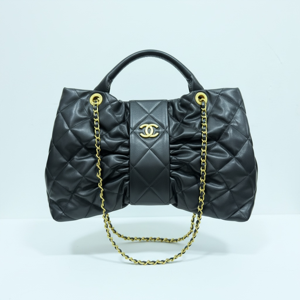 Chanel Quilted Black Mini Top-Handle Bag with Chain Strap 🖤✨