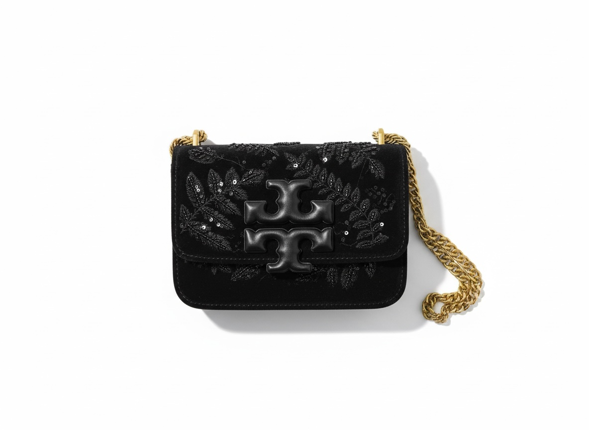 Tory Burch Velvet Chain Bag β All Black Elegance π€β¨