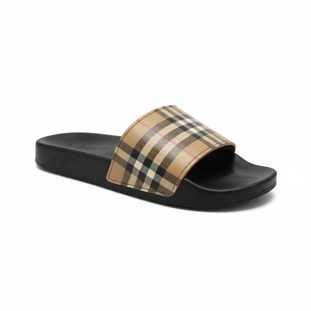 Burberry Vintage Check Slides β Beige & Black Edition π€π€