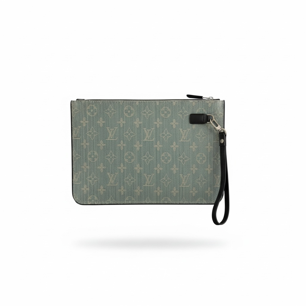 Louis Vuitton Monogram Denim Zipped Pouch β Light Blue πβ¨