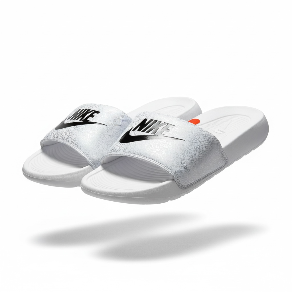 Nike White Logo Print Slides π€π€ | Clean Sport Summer Essential ππ₯