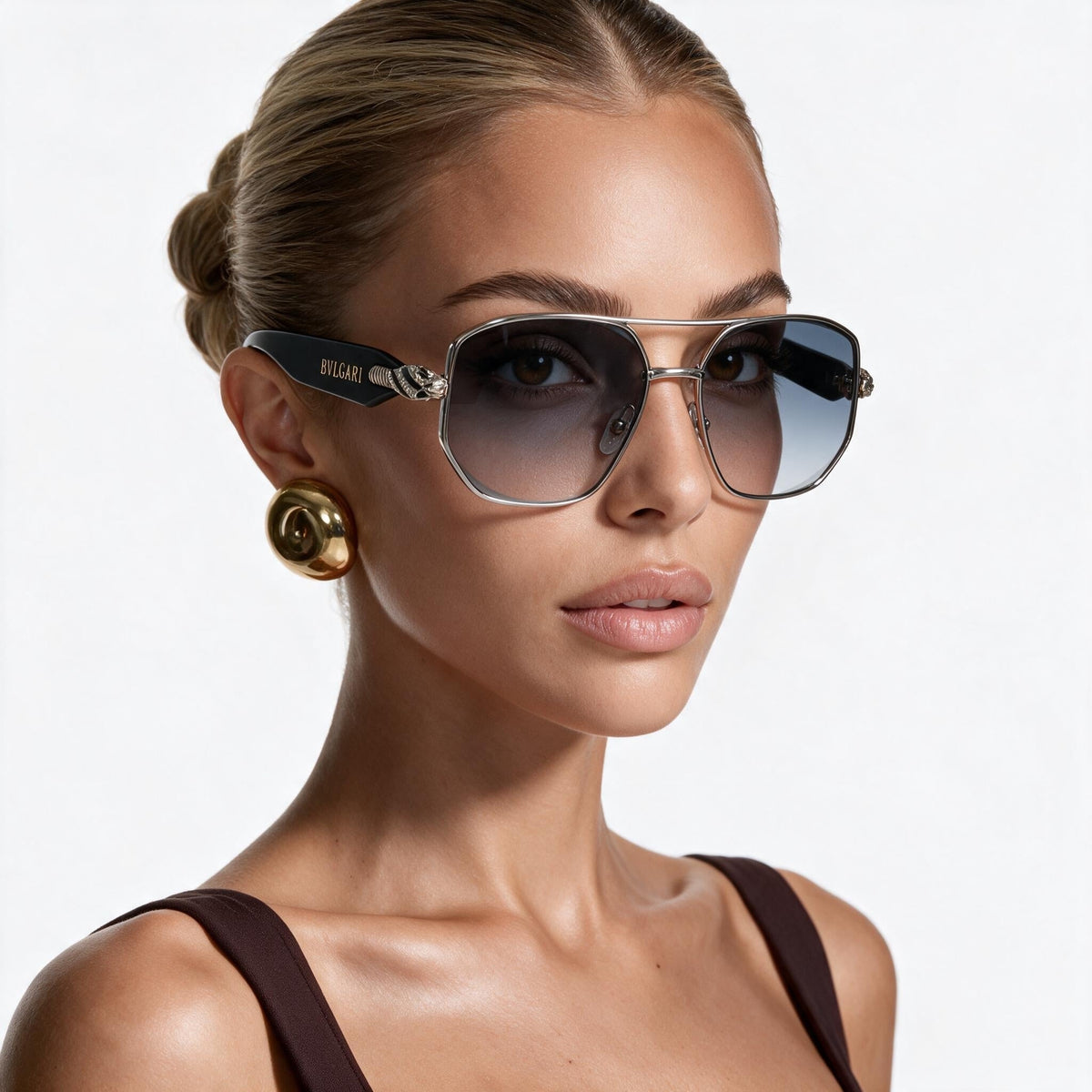 Bvlgari Aviator Sunglasses β Black & Gold