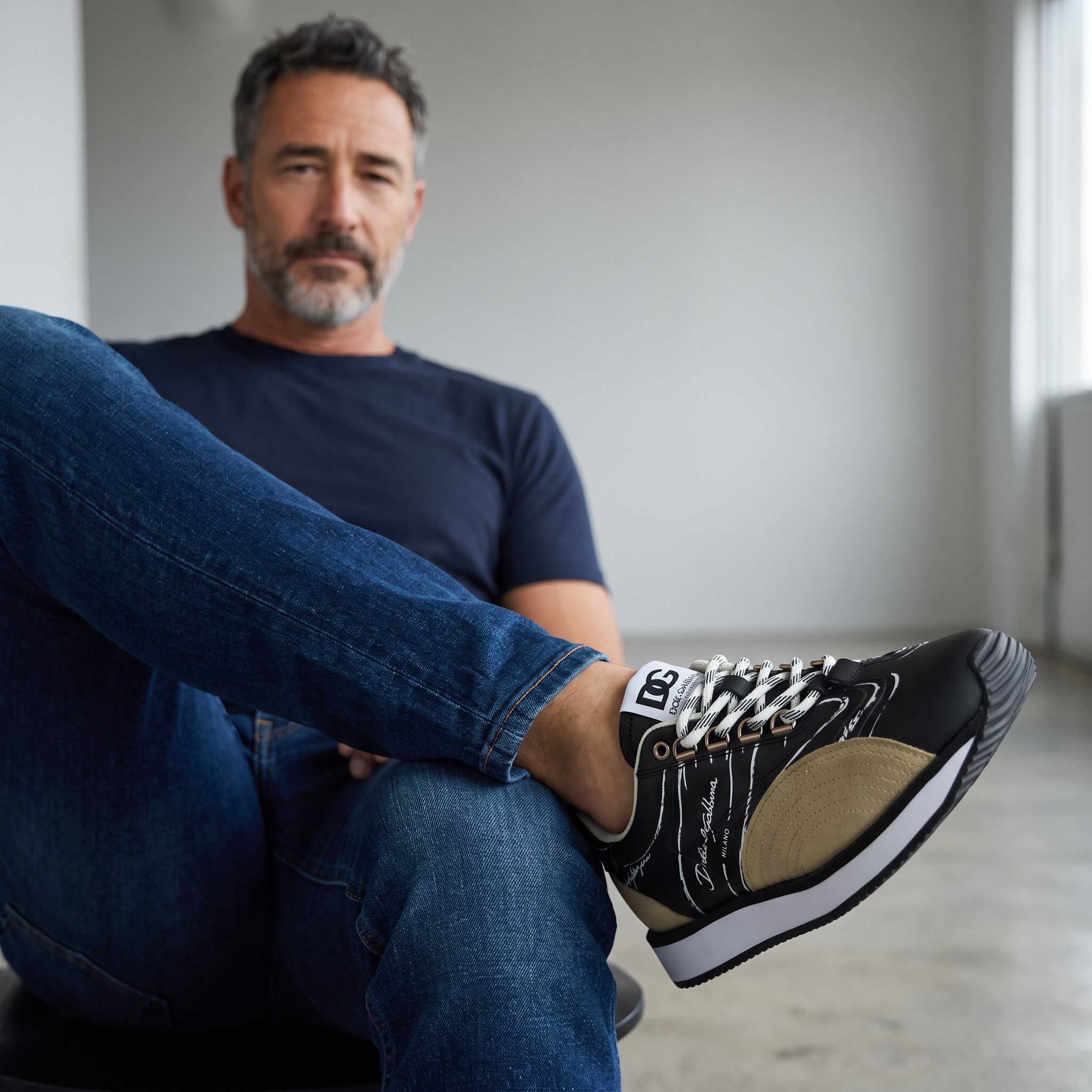 Dolce & Gabbana Black Graphic Sneakers π€βοΈπ₯ | Luxury Artistic Streetwear πβ¨