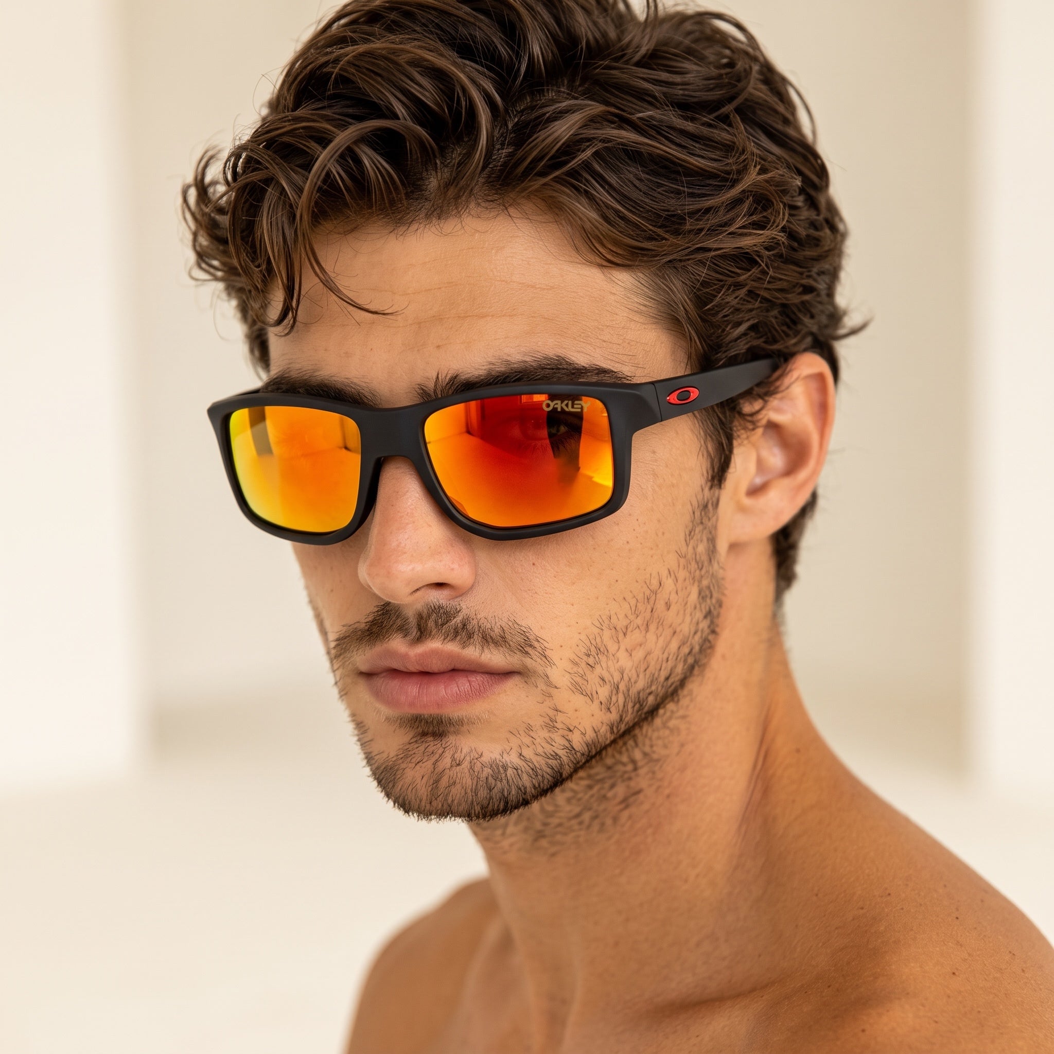 Oakley Sunglasses – Matte Black with Red Mirror 🕶️🔥