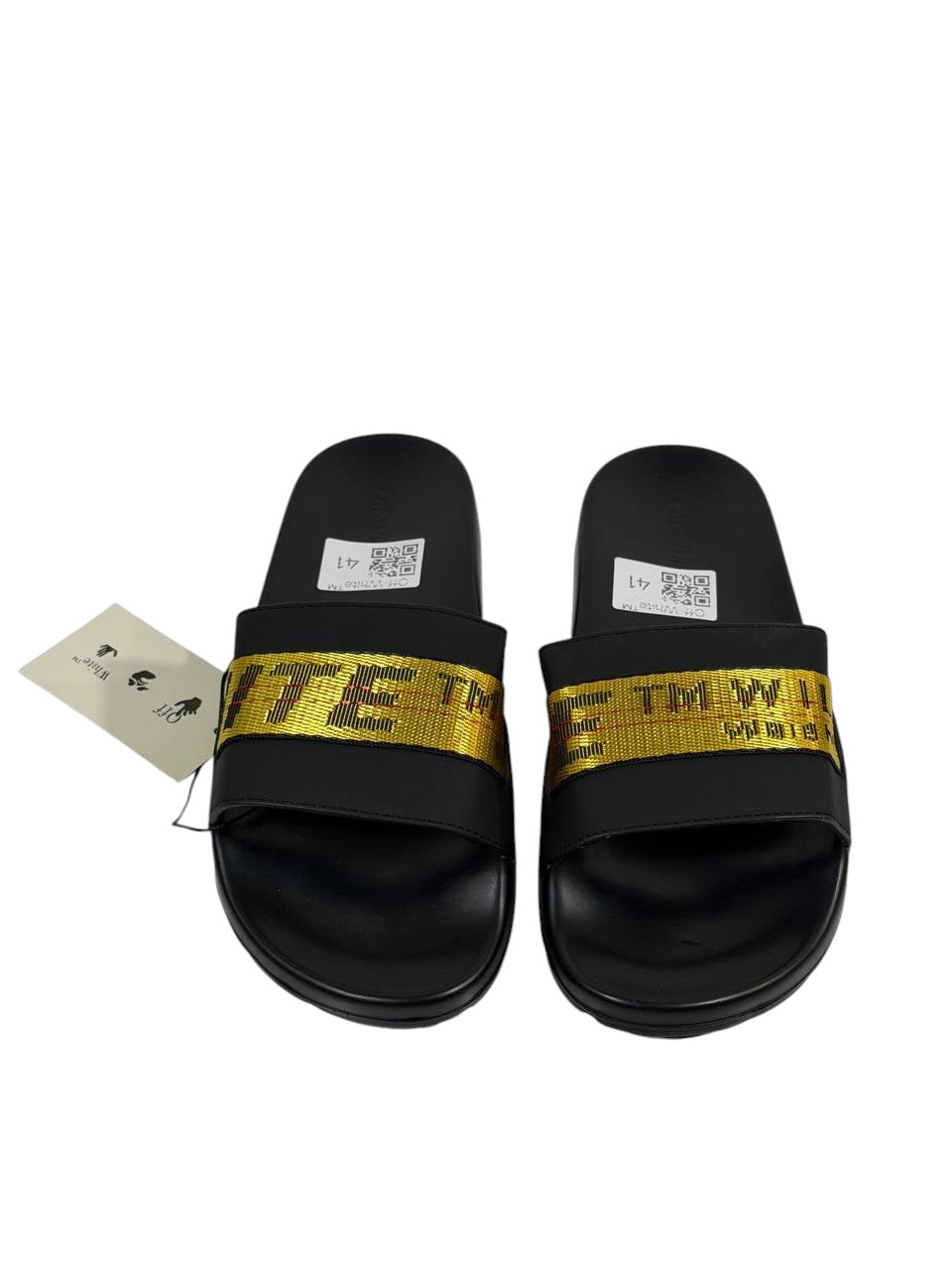 OFF-WHITE Industrial Belt Slides β Black/Yellow Edition β«π‘π₯