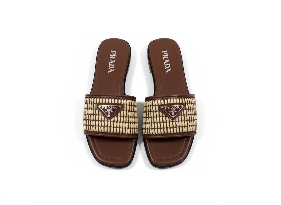 PRADA Raffia Slide Sandals π€β¨ | Summer Luxury Essential