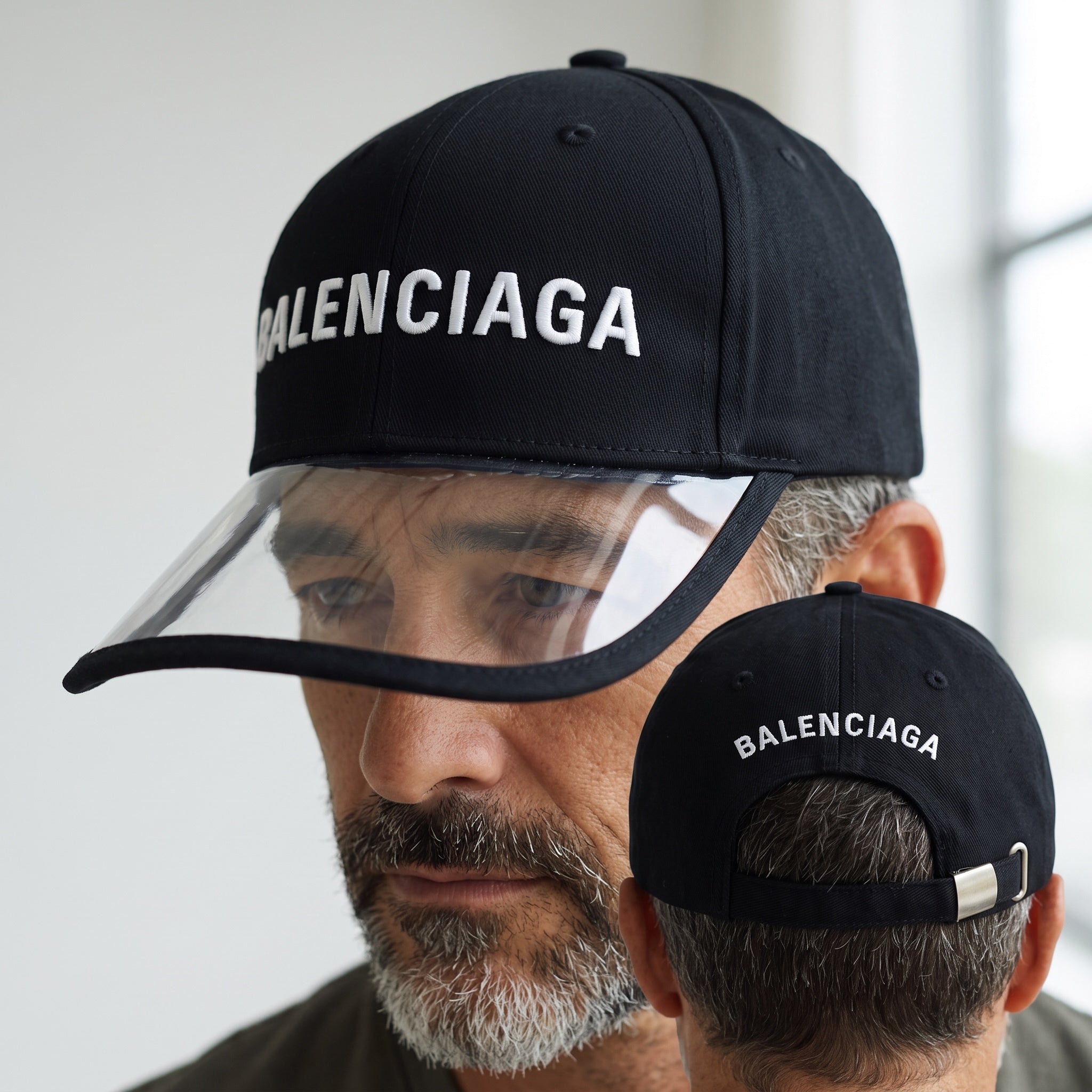 Balenciaga Cap β Black Clear Visor π§’
