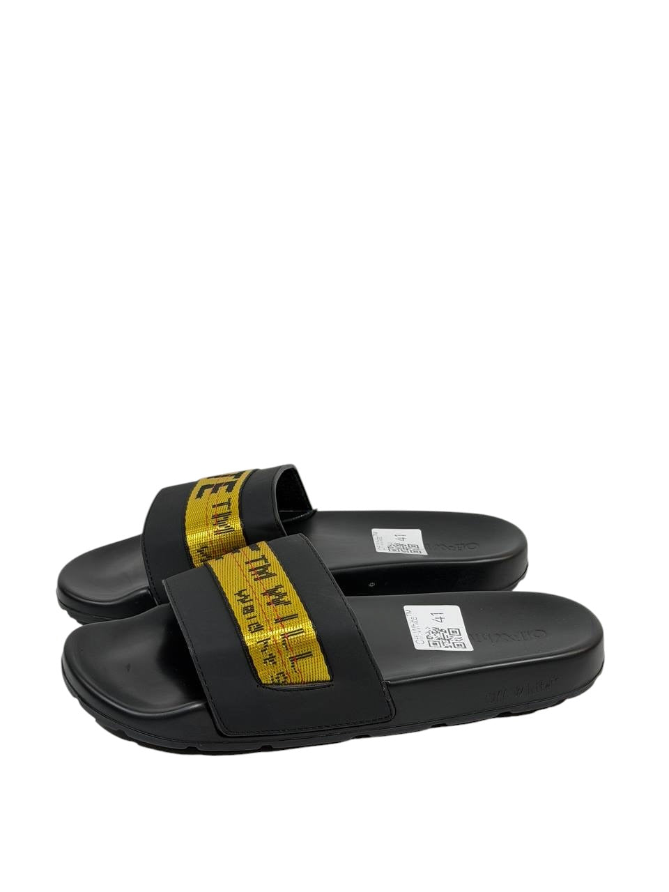 OFF-WHITE Industrial Belt Slides β Black/Yellow Edition β«π‘π₯