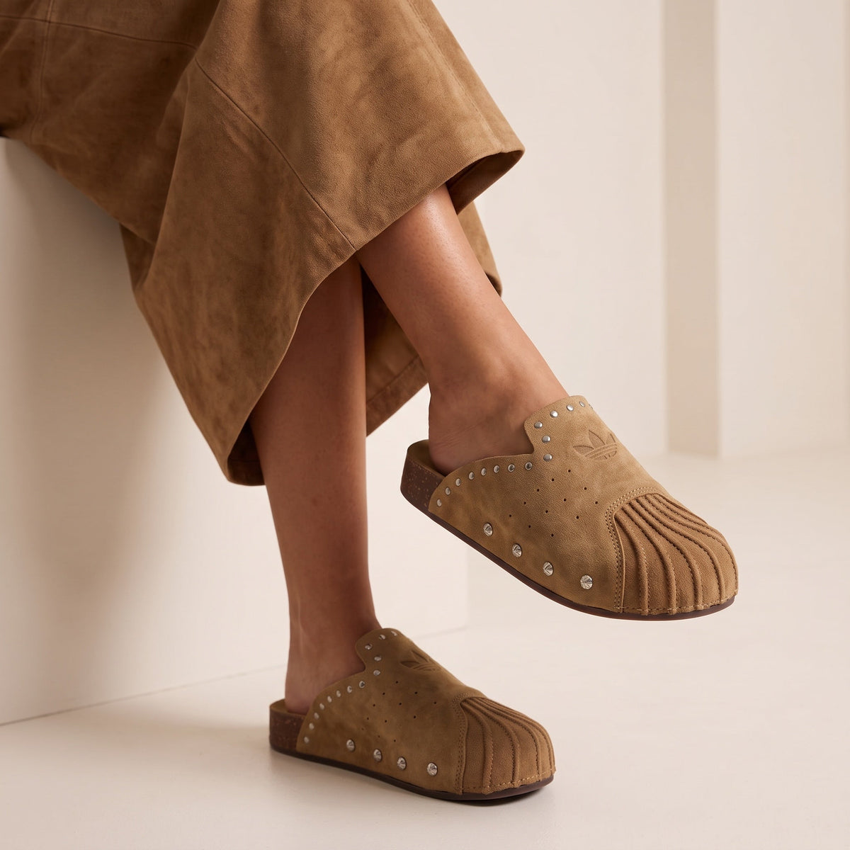 Adidas Suede Studded Mule β Tan