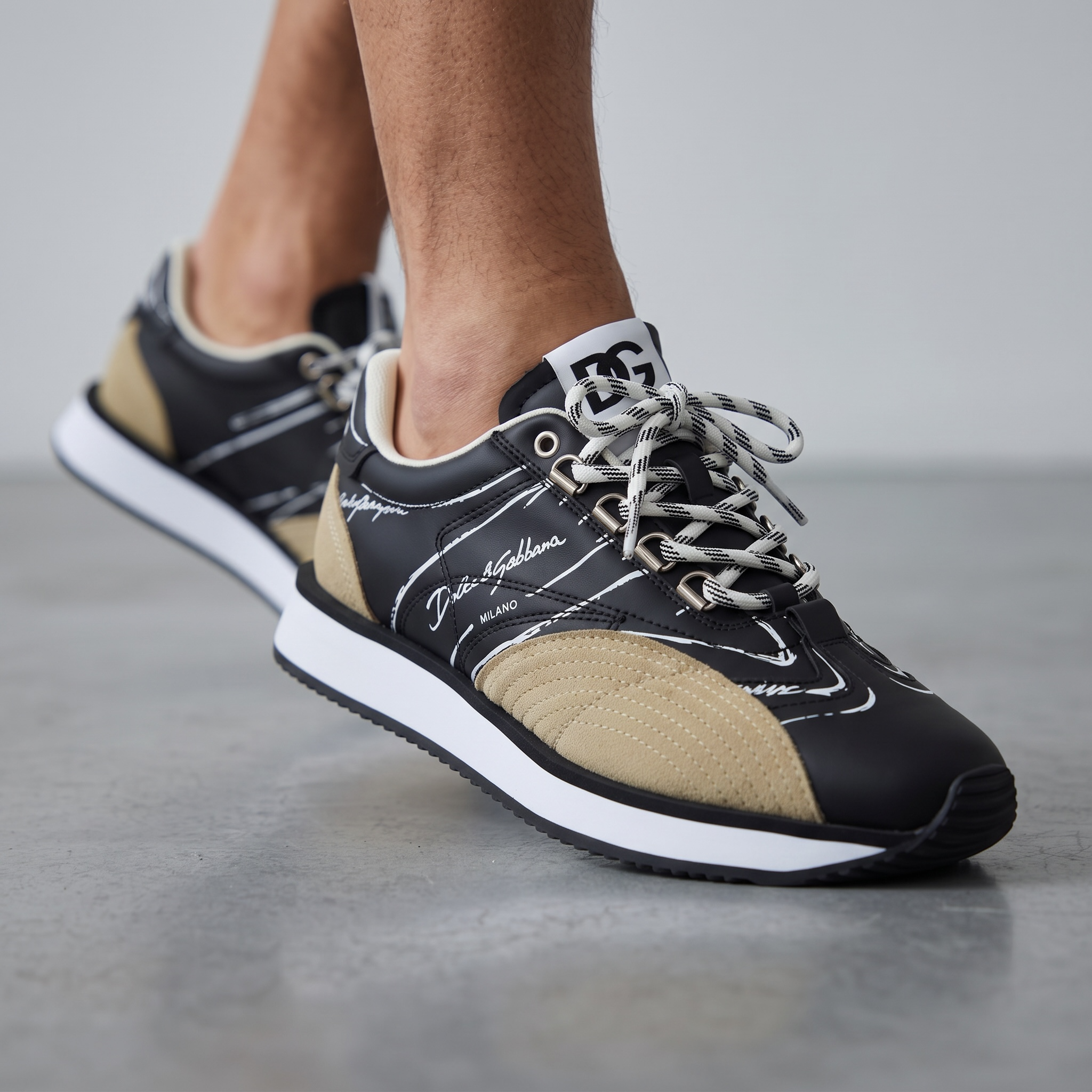 Dolce & Gabbana Black Graphic Sneakers π€βοΈπ₯ | Luxury Artistic Streetwear πβ¨