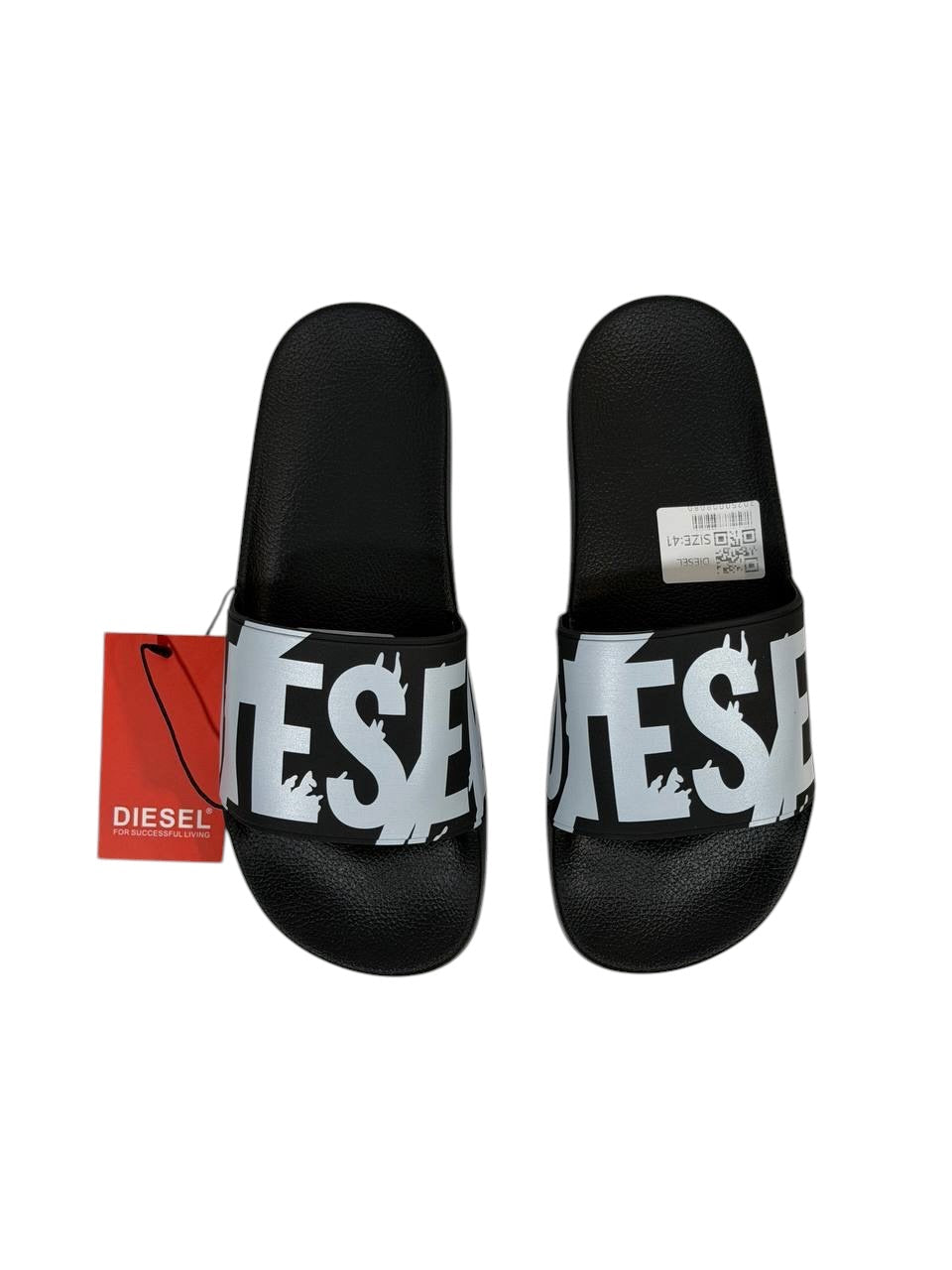 DIESEL Slides β Black & White Logo Edition β«βͺ