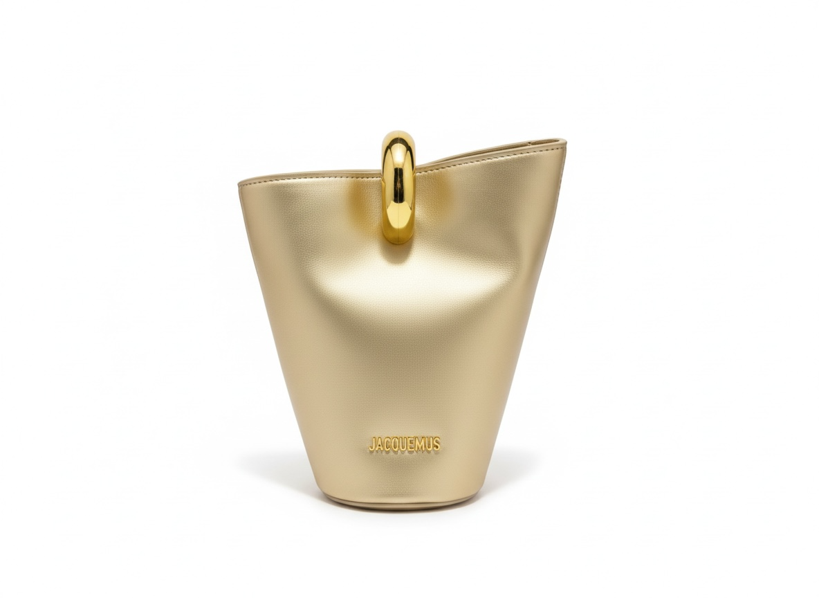 Jacquemus Gold Bucket Bag ✨💛 Metallic Mini Luxury Statement Piece