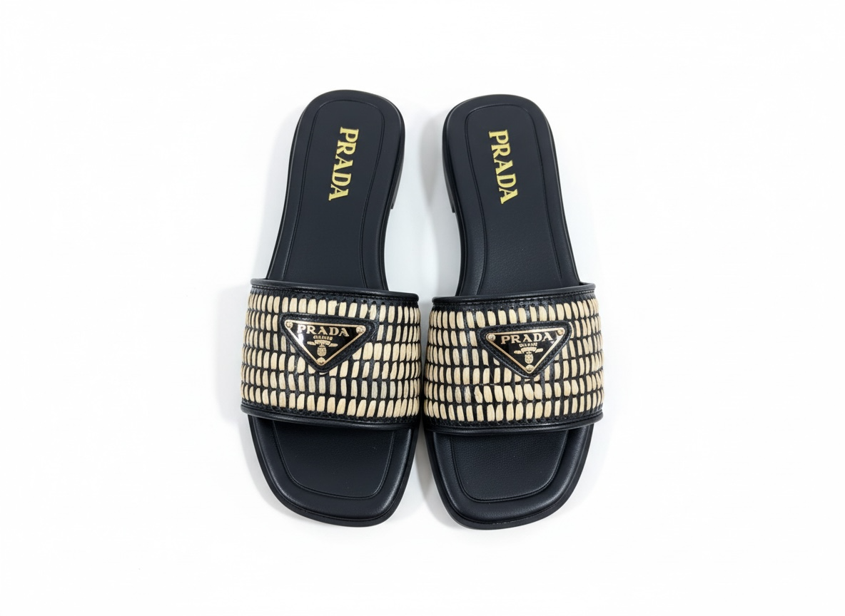 PRADA Raffia Slide Sandals π€β¨ | Iconic Summer Luxury