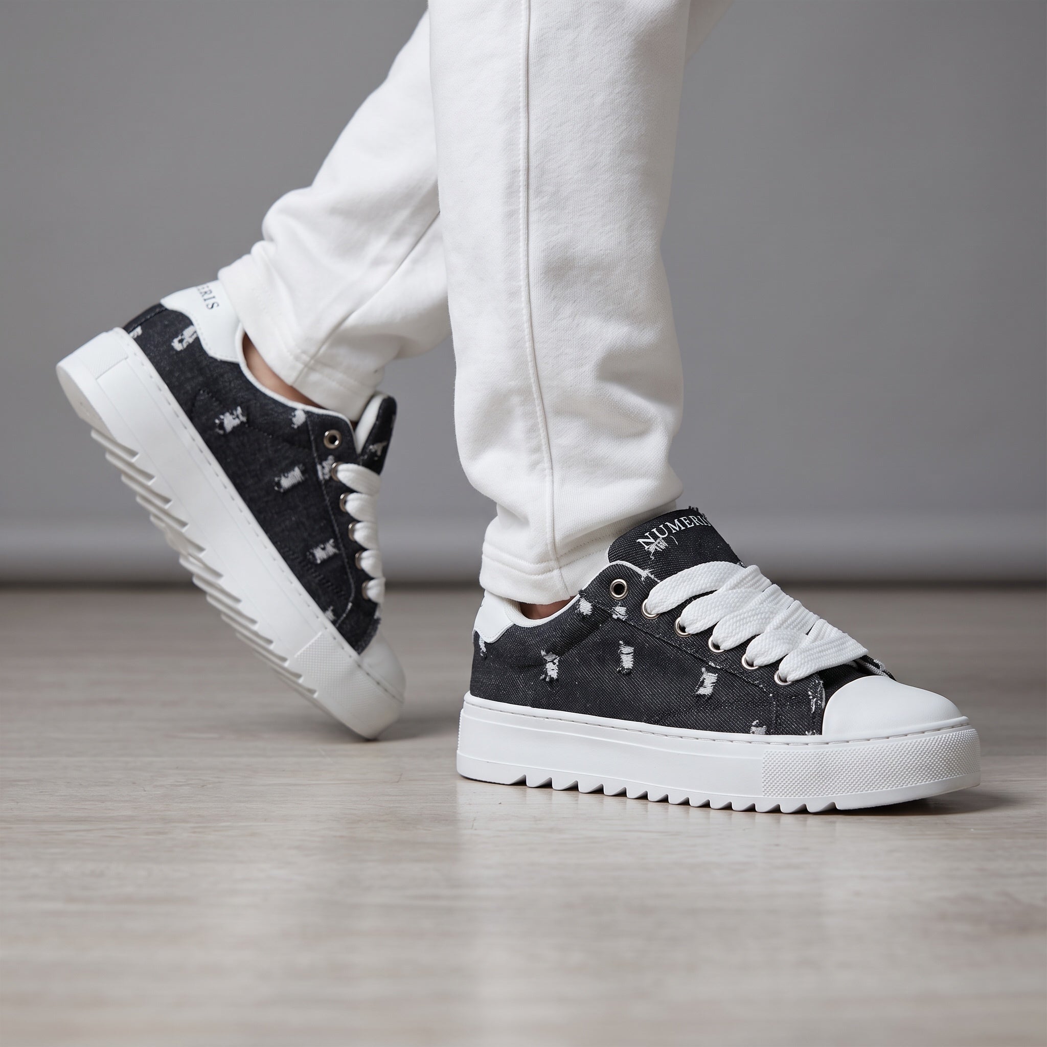 Numeris Platform Sneaker – Distressed Black ✨👟