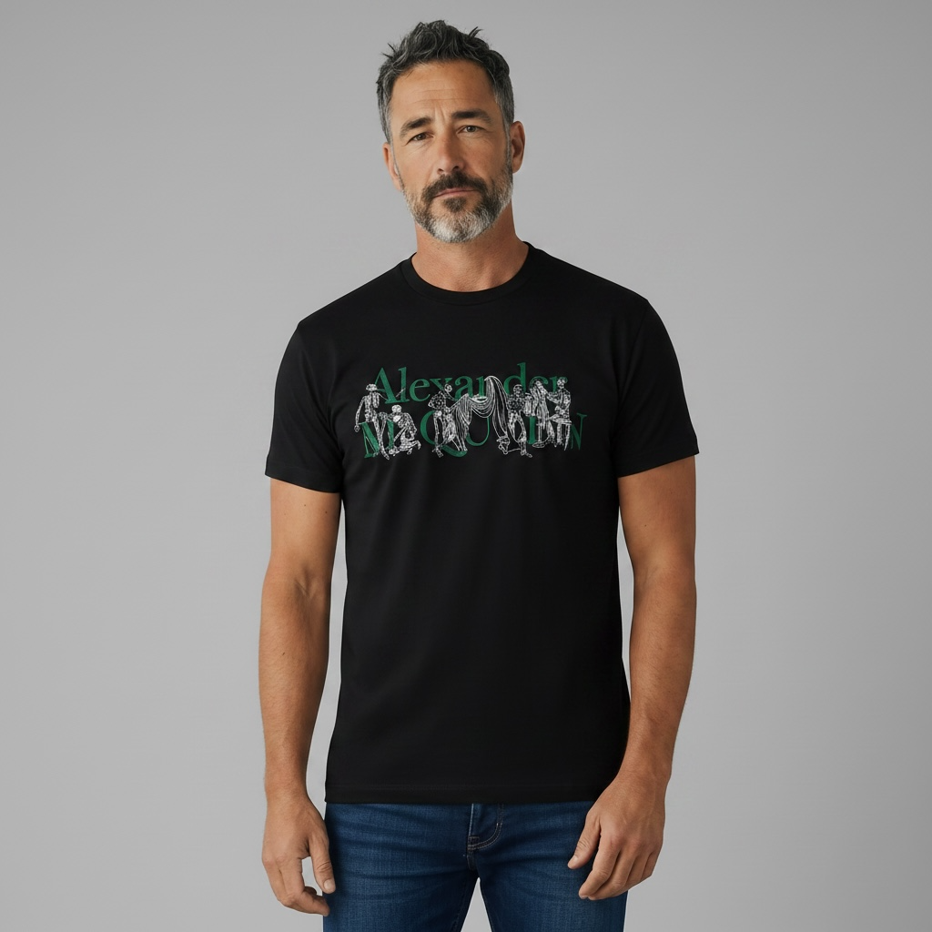 Alexander McQueen Graphic Logo T-Shirt β Black Edition π€π¨ | Luxury Streetwear Essential