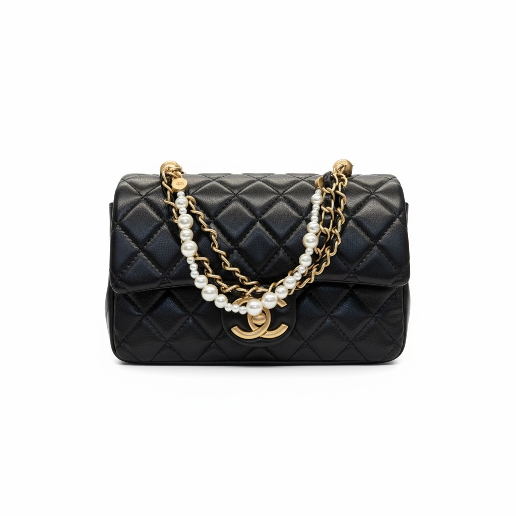 π€β¨ Chanel Quilted Pearl Chain Flap Bag β¨π€