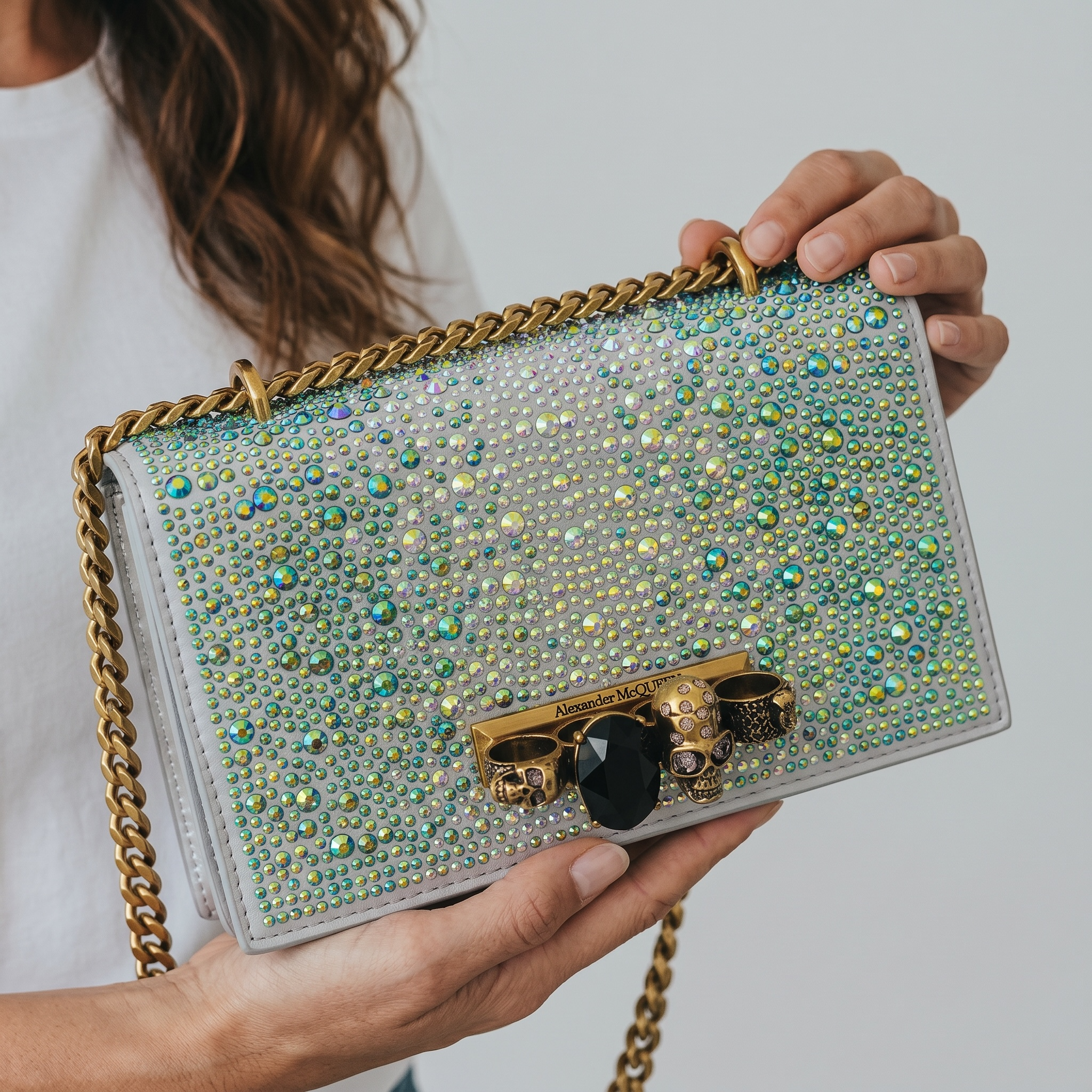 Alexander McQueen Aurora Crystal Skull Clutch β¨πβ οΈ