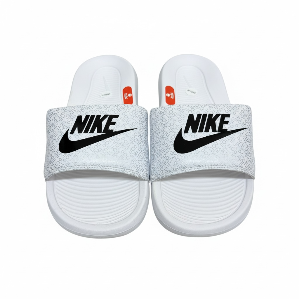 Nike White Logo Print Slides π€π€ | Clean Sport Summer Essential ππ₯