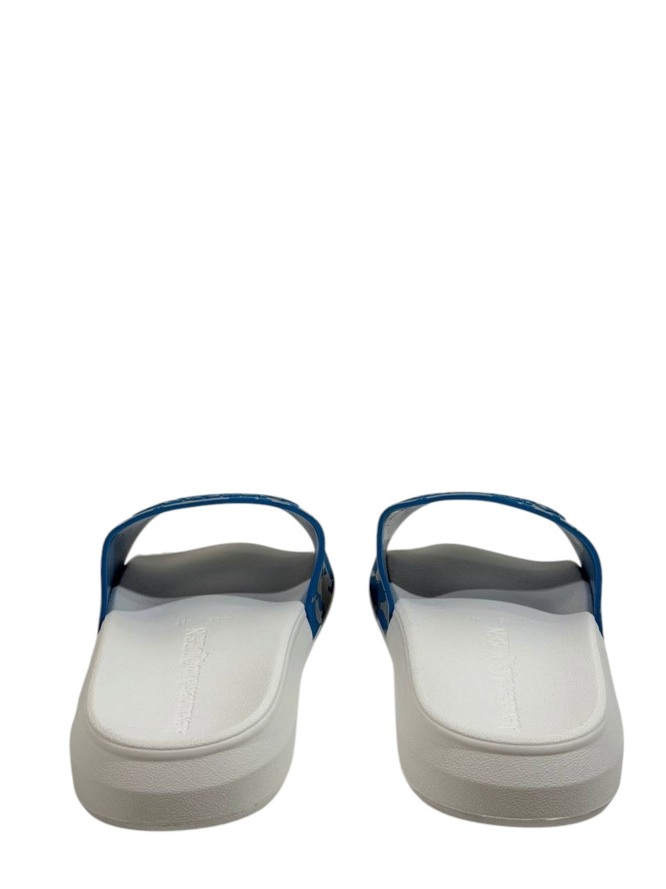 Alexander McQueen Urban Graphic Slide Sandals β Blue & White Luxury Streetwear πβ¨