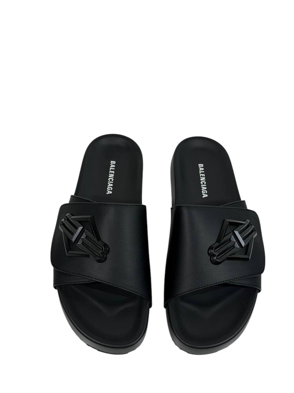 Balenciaga BB Logo Slide Sandals β All Black Edition π€π₯