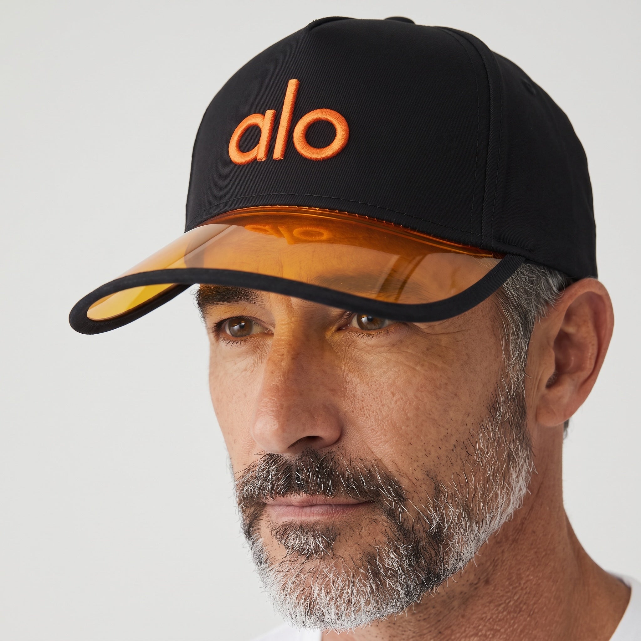 Alo Baseball Cap – Black & Orange Visor 🧢