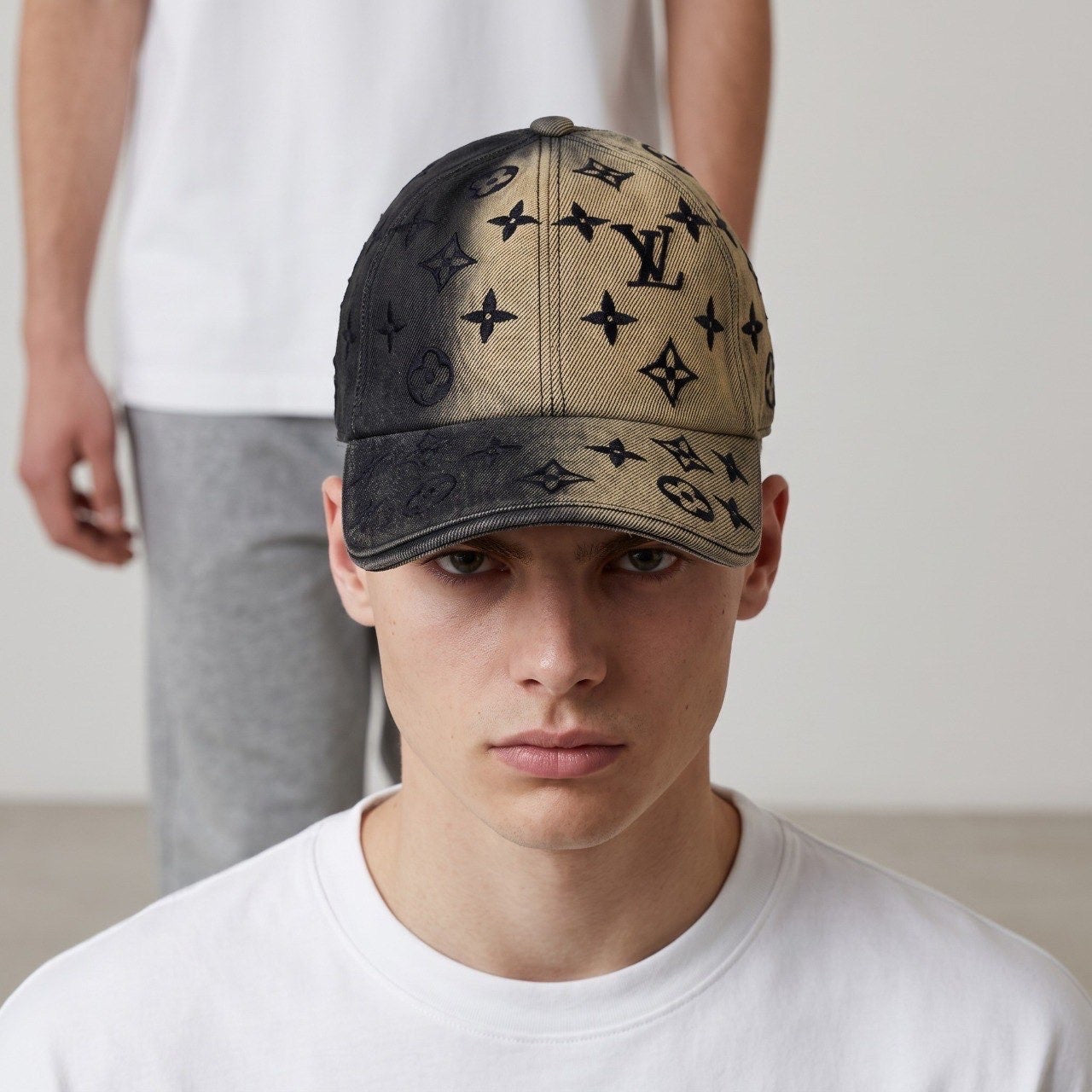 Louis Vuitton Monogram Denim Baseball Cap – Beige & Black