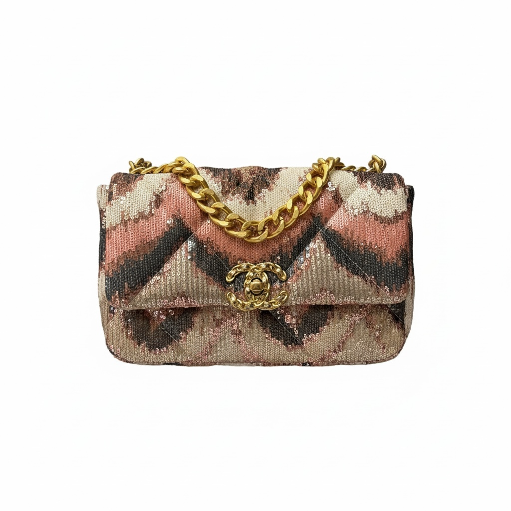 πβ¨ Chanel Sequin Chevron Flap Bag β Multicolor Elegance ππ€
