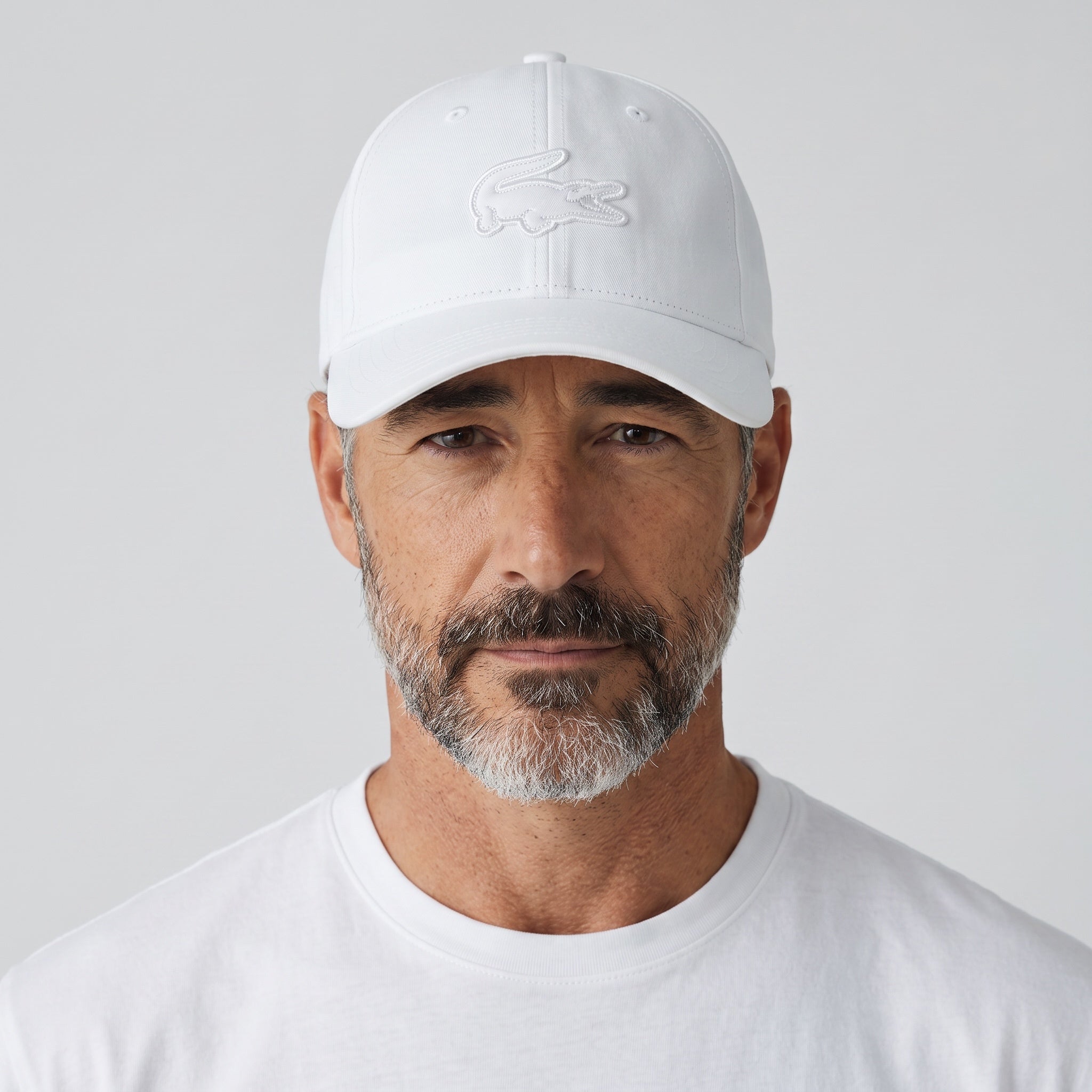 Lacoste Baseball Cap β All-White Tonal Croc ππ§’
