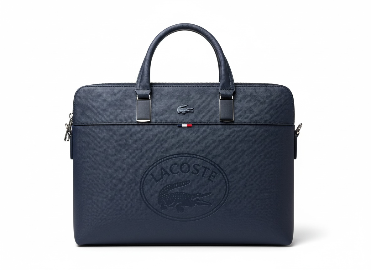 LACOSTE Embossed Leather Briefcase πΌπ΅ | Premium Business Edition