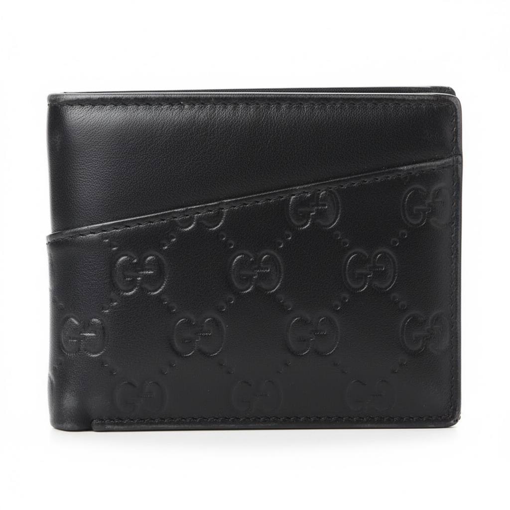 Gucci GG Embossed Leather Wallet, Card Holder & Key Ring Set β Black π€β¨