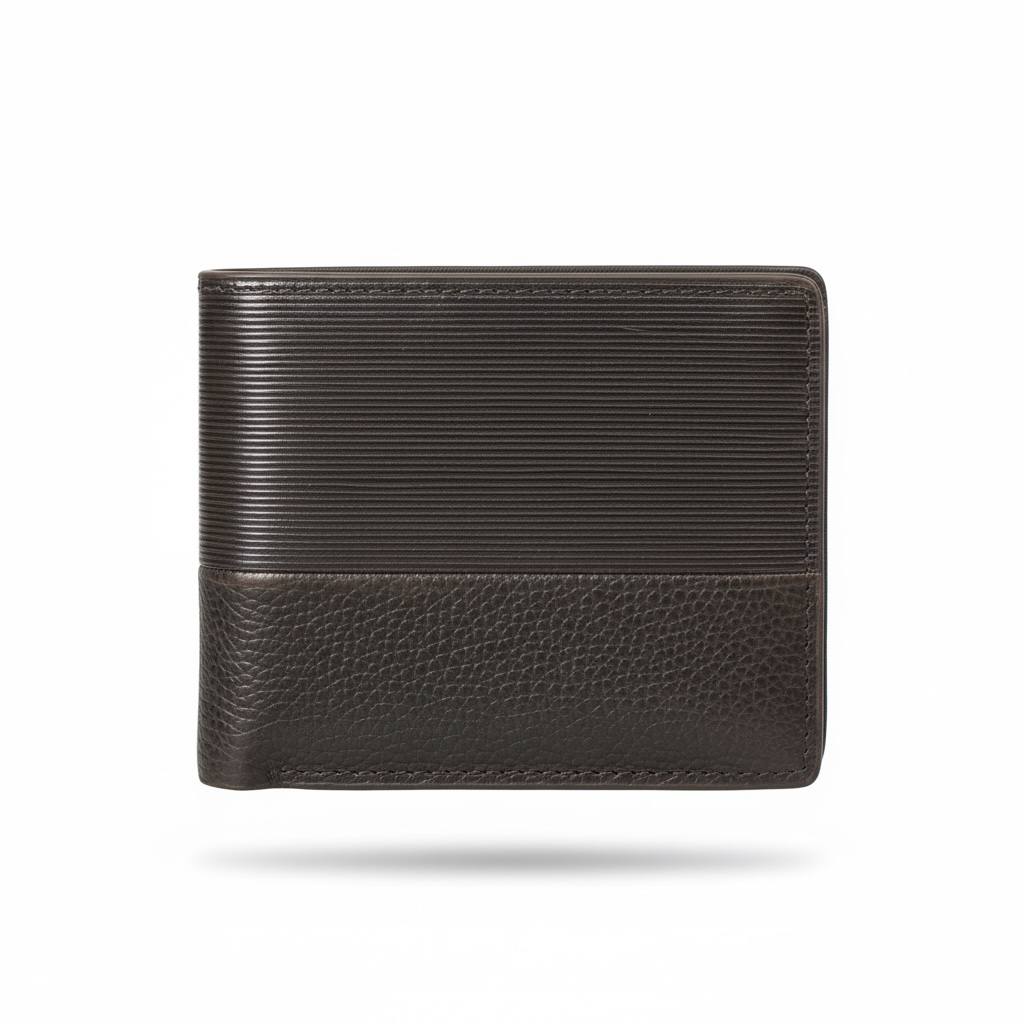 Lacoste Patchwork Leather Bifold Wallet β Dark Brown ππ€