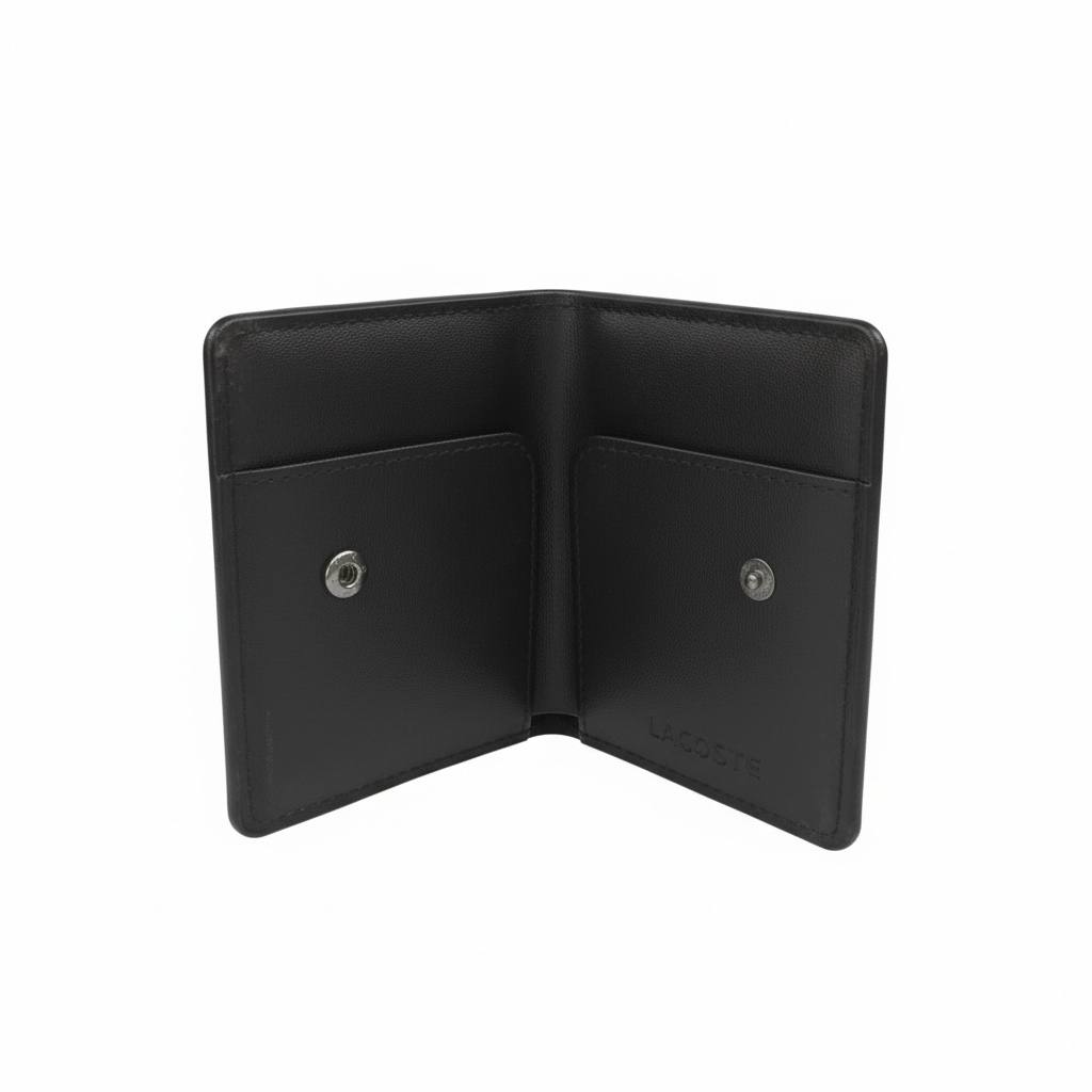 Lacoste Leather Card Holder β Black ππ€