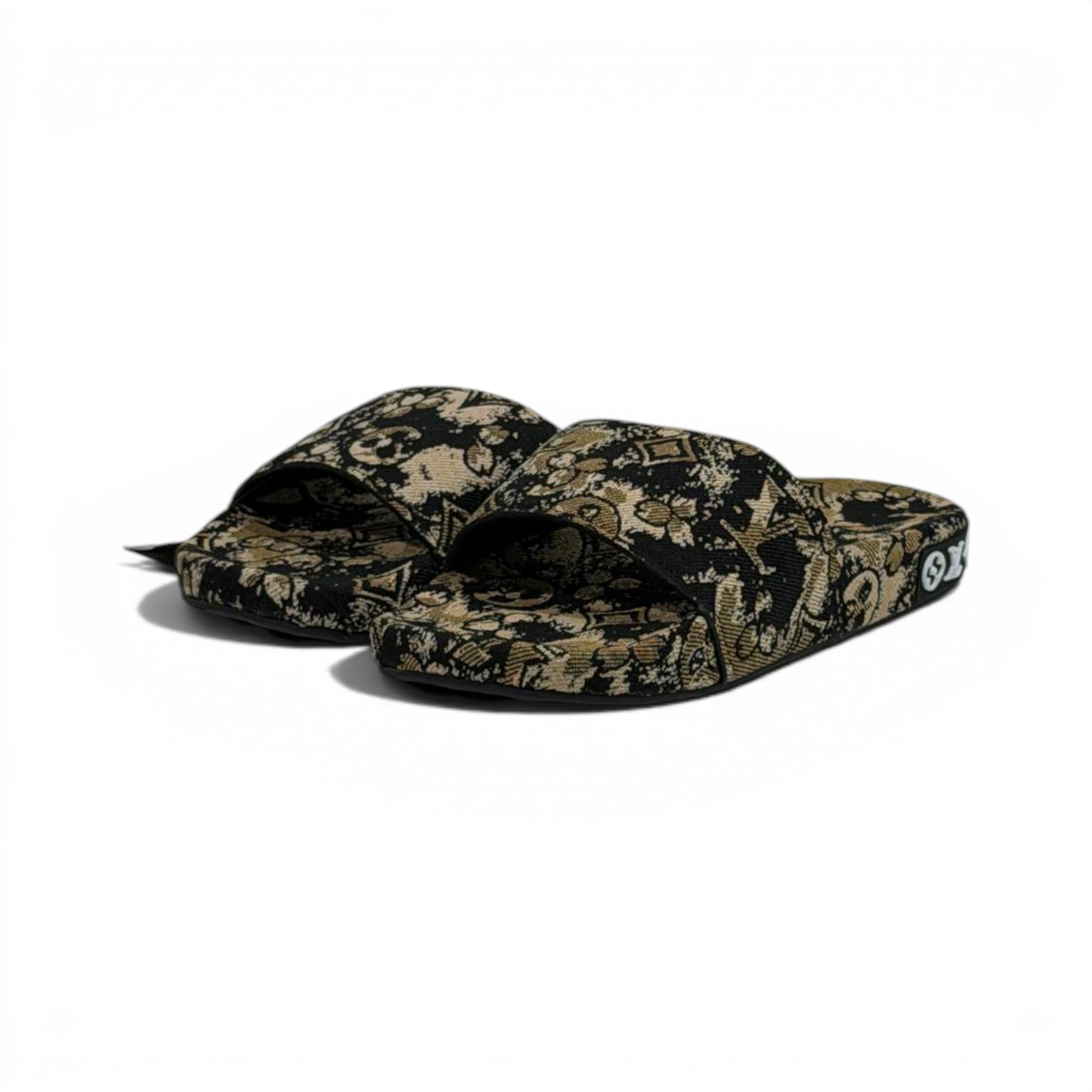 Louis Vuitton Monogram Inspired Slide Sandals – Luxury Designer Comfort Slippers ✨🖤