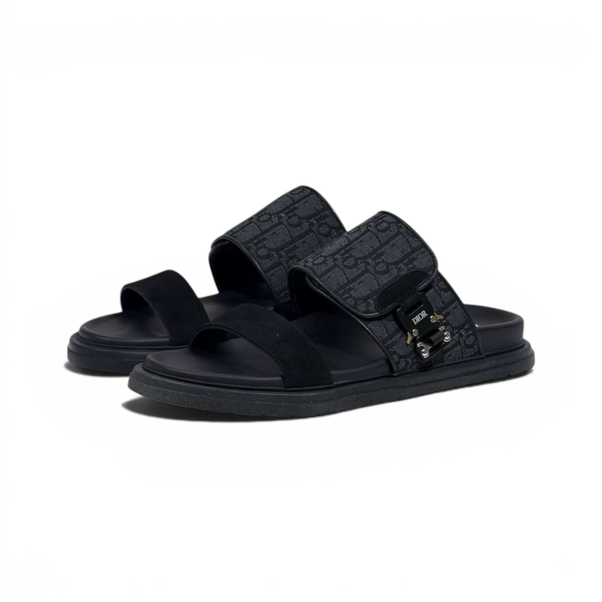 Dior Oblique Black Slide Sandals – Luxury Designer Inspired Summer Slippers 🖤✨
