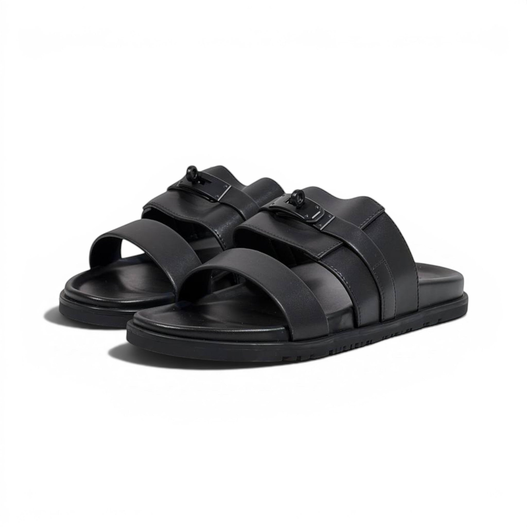 Hermès Black Luxury Slide Sandals – Premium Designer Summer Slippers 🖤✨