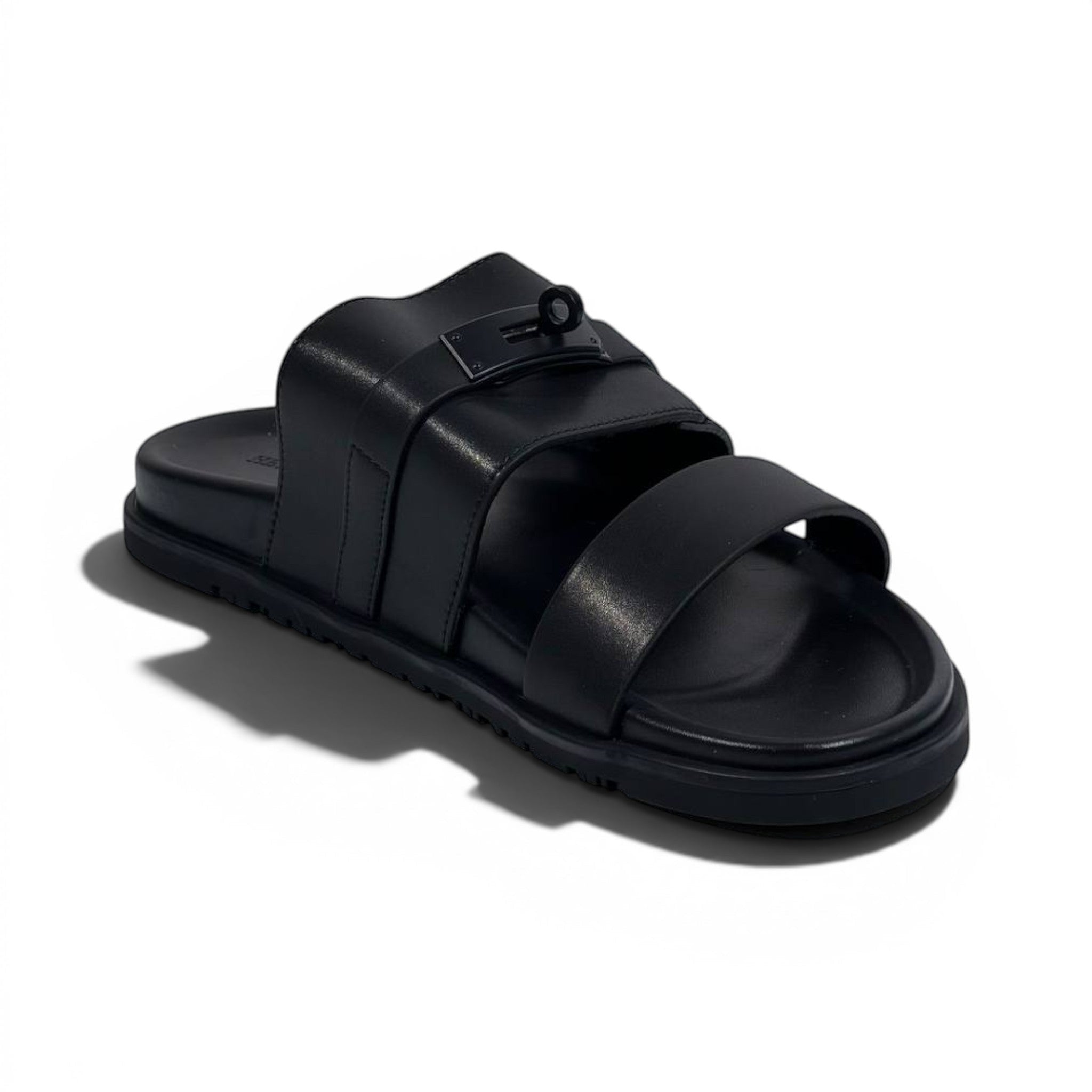 Hermès Black Luxury Slide Sandals – Premium Designer Summer Slippers 🖤✨