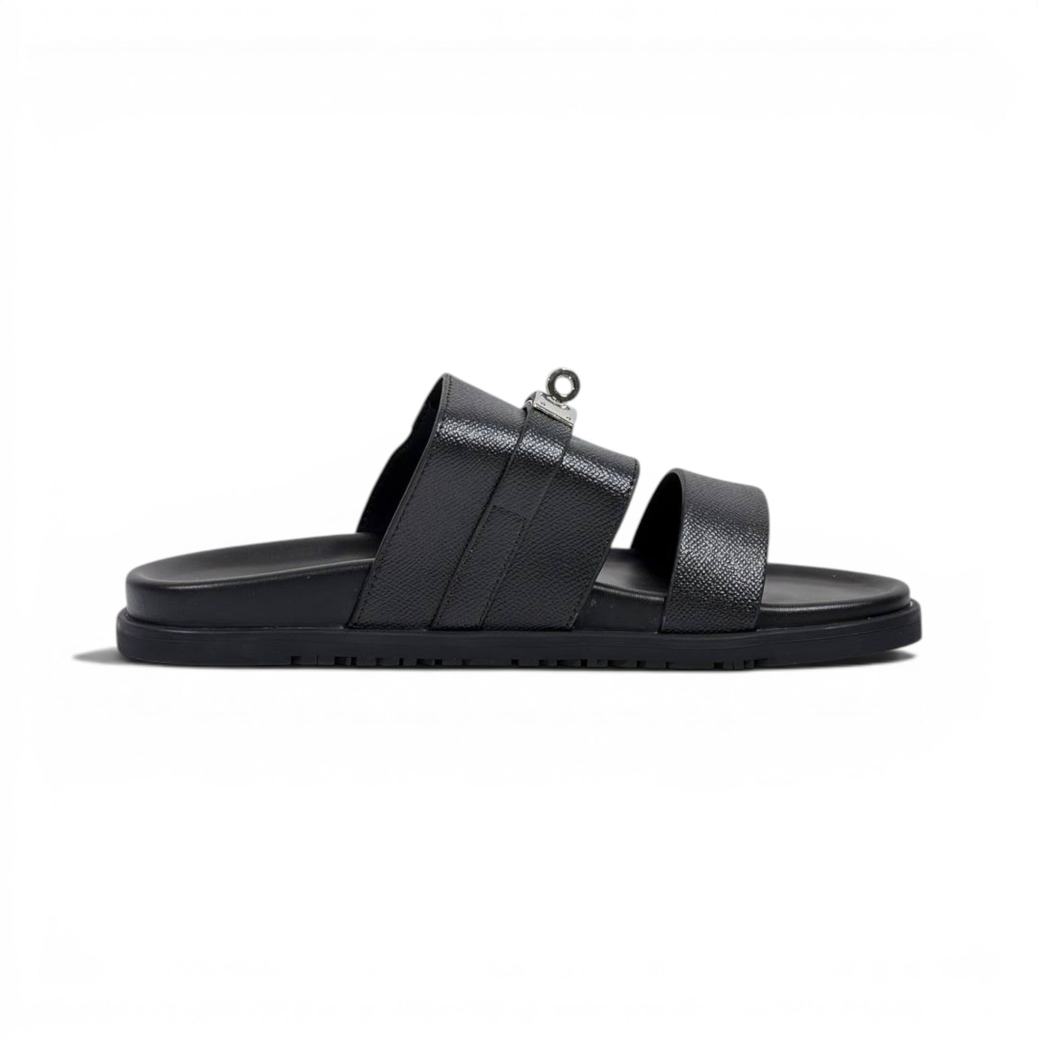 Hermès Black Luxury Slide Sandals – Premium Designer Summer Slippers 🖤✨