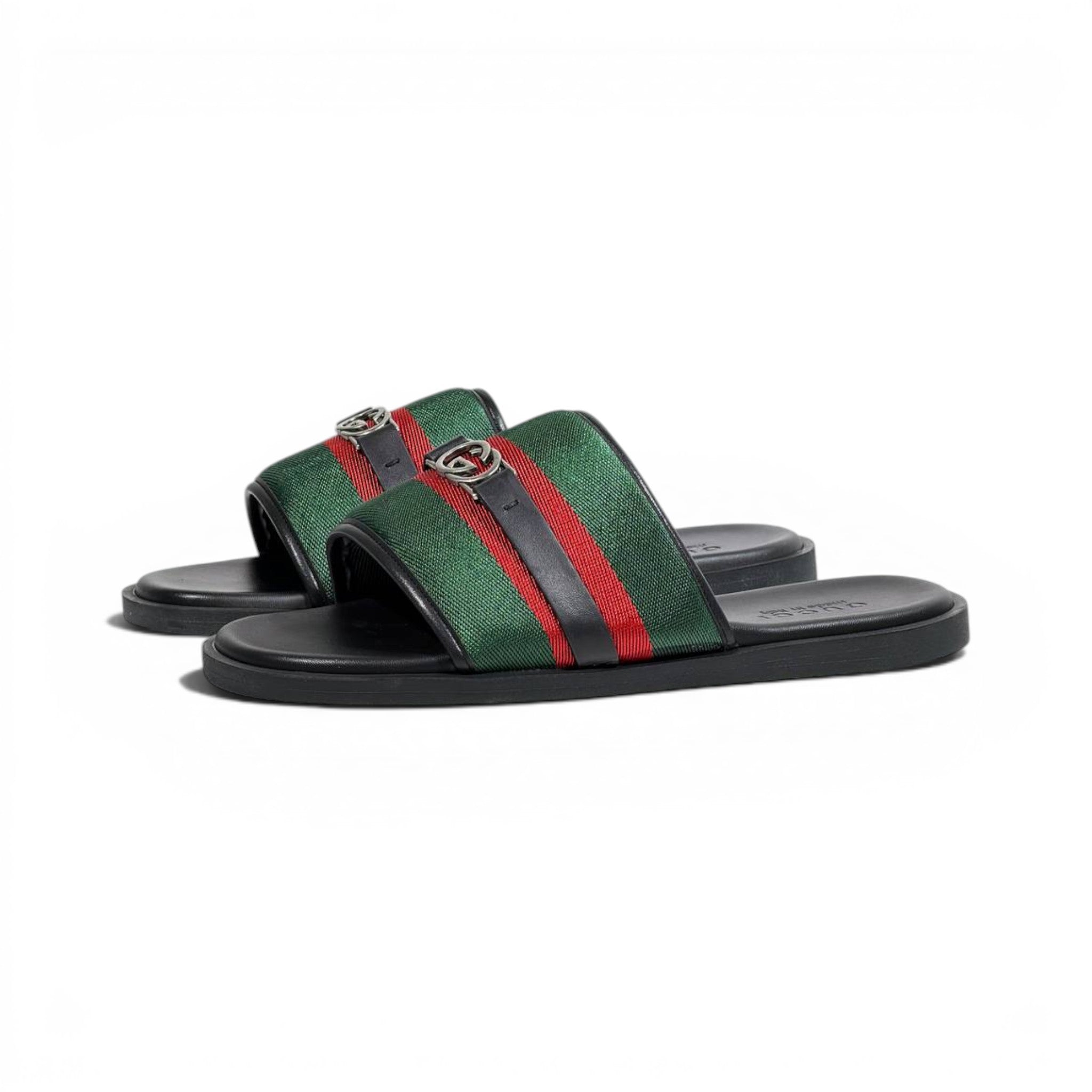 Gucci Green Web Slide Sandals – Luxury Designer Summer Slippers 💚❤️✨