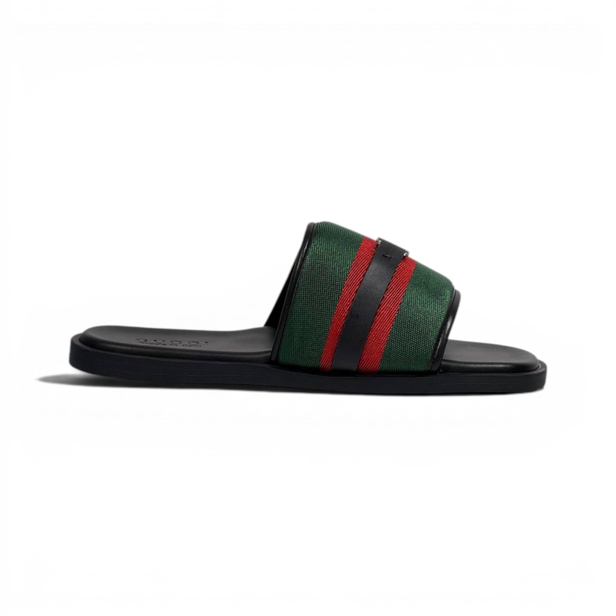 Gucci Green Web Slide Sandals – Luxury Designer Summer Slippers 💚❤️✨