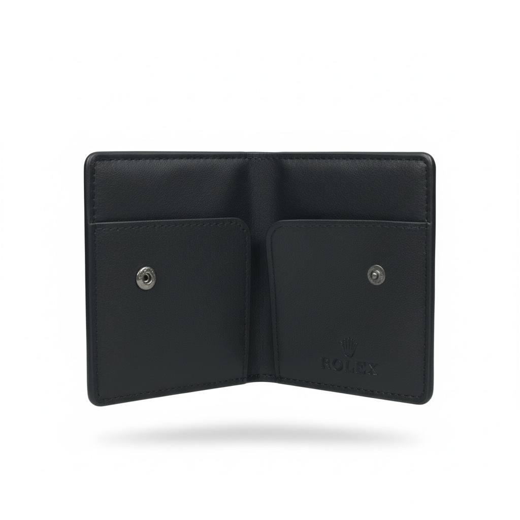 π€π Rolex Embossed Leather Card Holder β Black Signature Edition